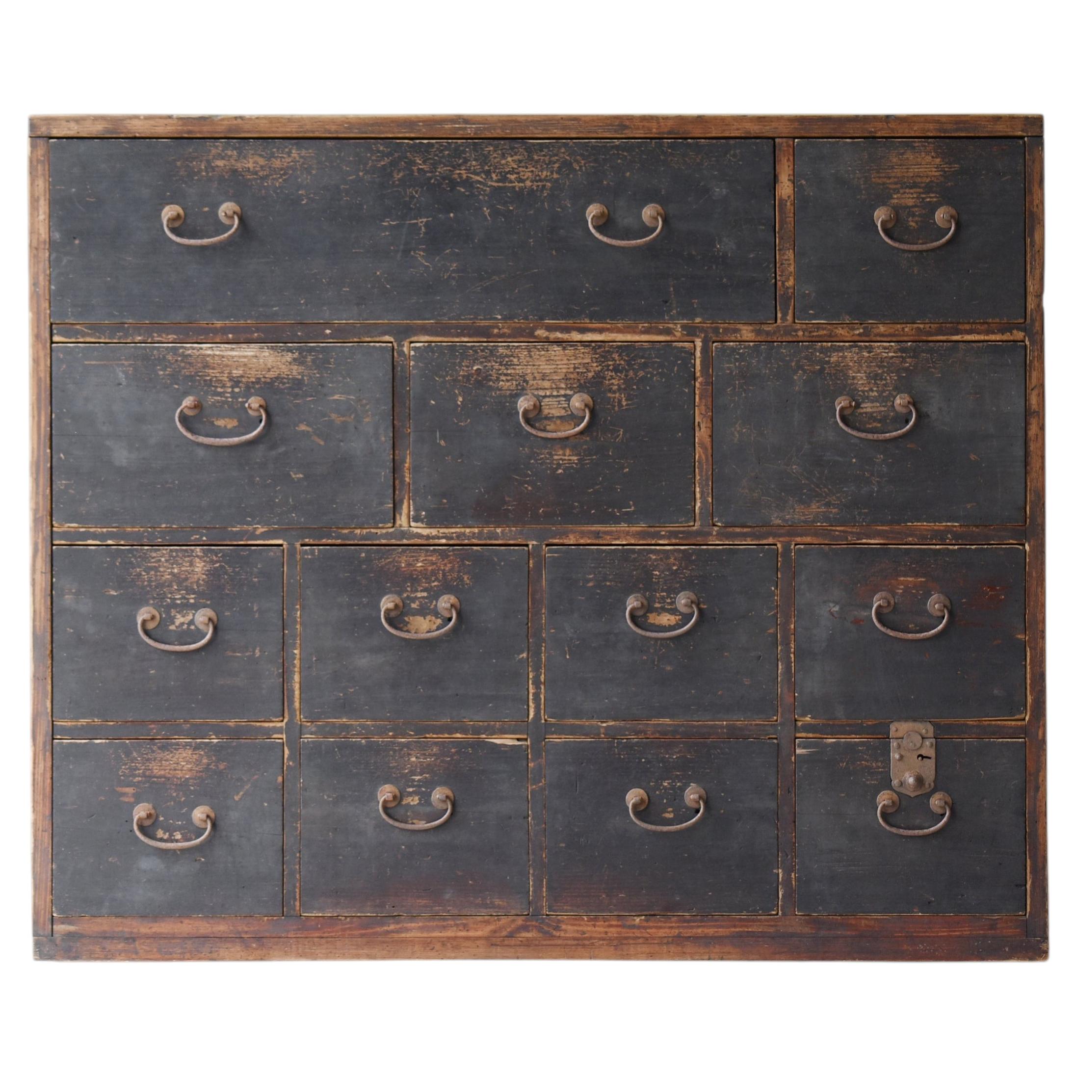 Japanese Antique Large Drawer Chest Meiji Period / Tansu Sideboard Wabisabi