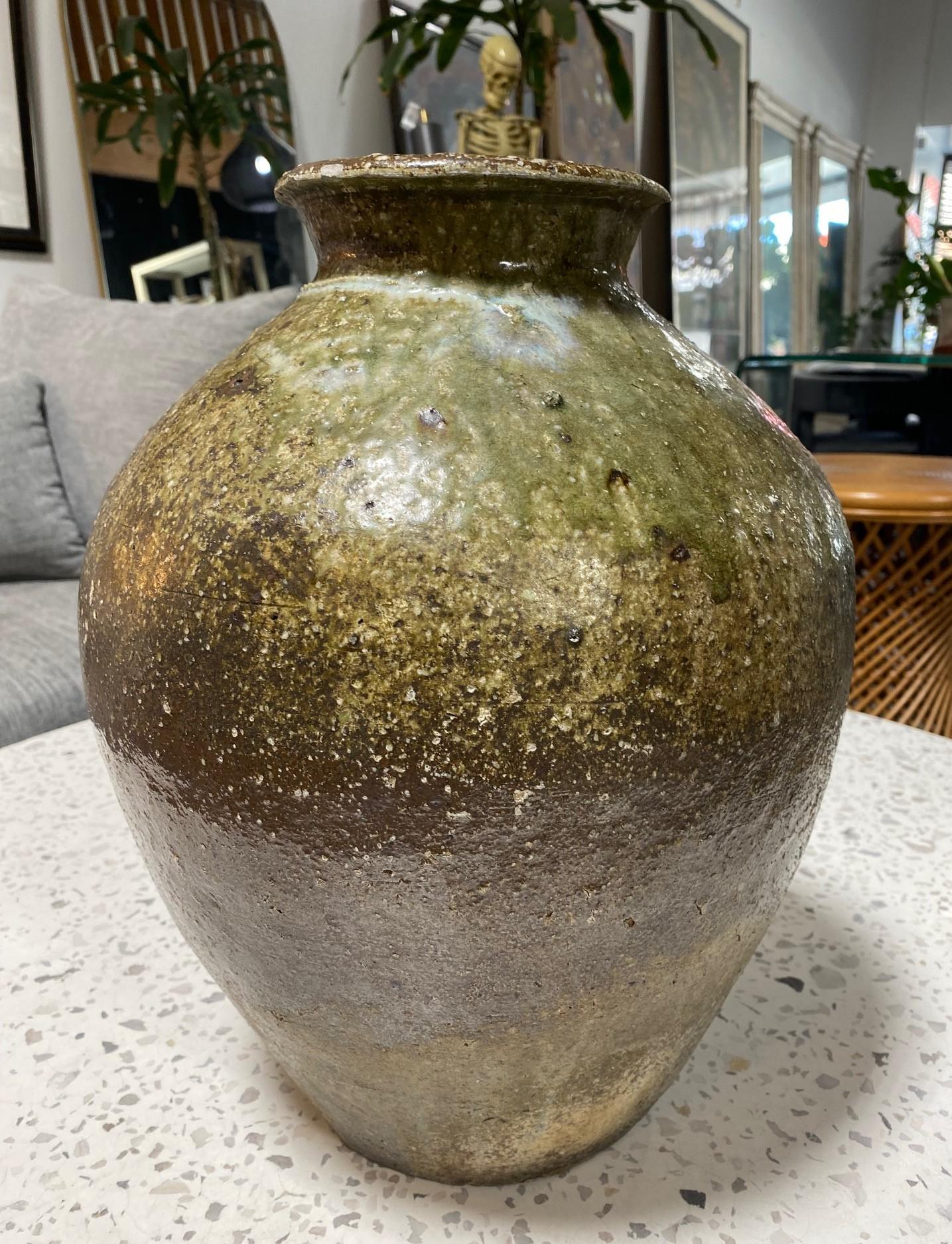 Japanese Antique Large Edo Wabi-Sabi Shigaraki Art Pottery Jar Tsubo Pot Vase 4