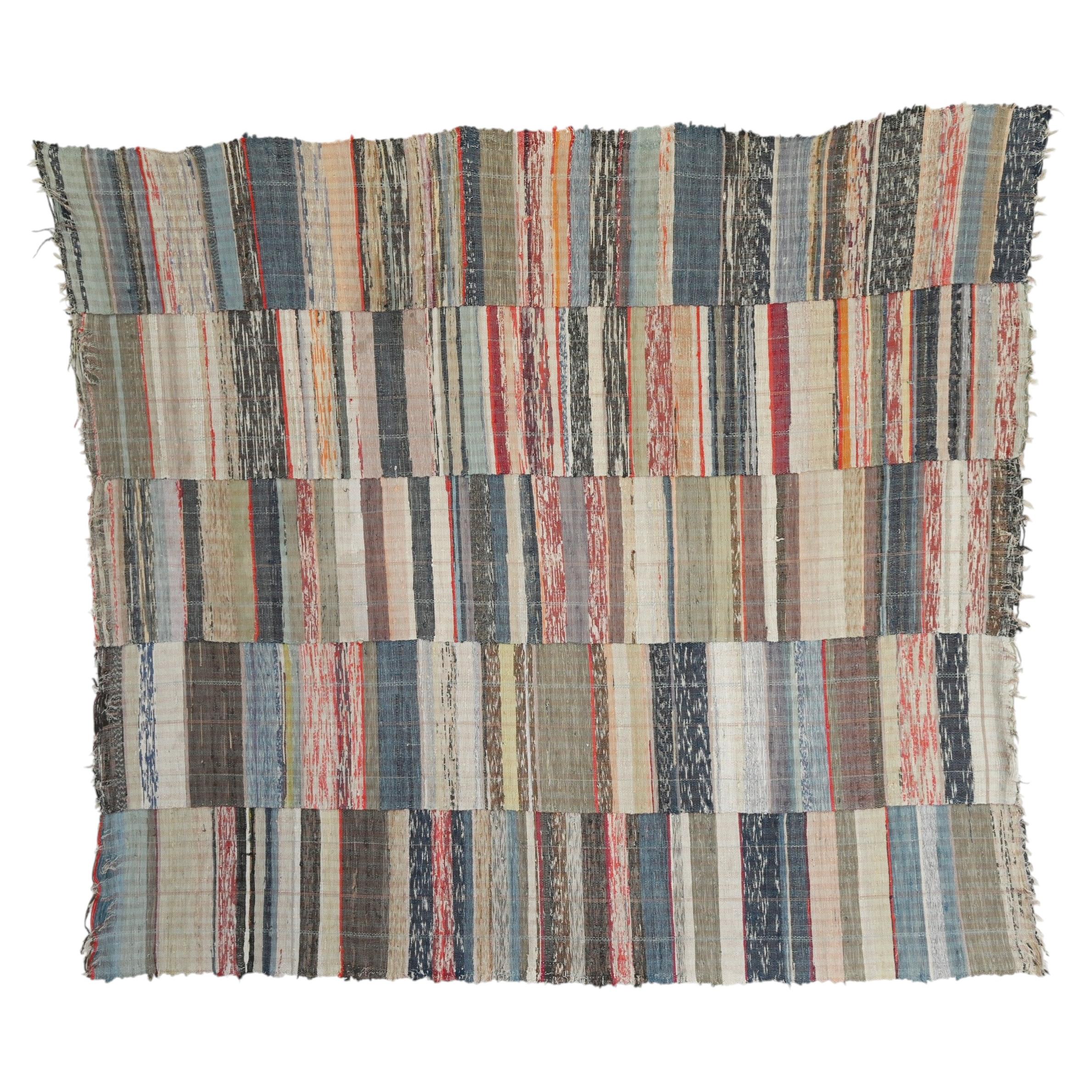 Japanese antique large-format woven tapestry【saki-ori】 / Another [Boro]