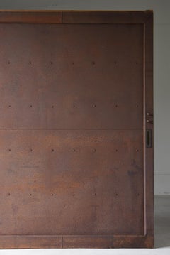 Japanese Antique Large Iron-Clad Door 1860s-1920s / Sliding Door Wabisabi