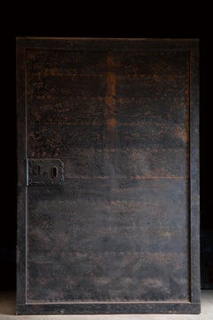 Japanese Antique large iron plated Kurado, wabi sabi Storehouse door 1870s-1900s