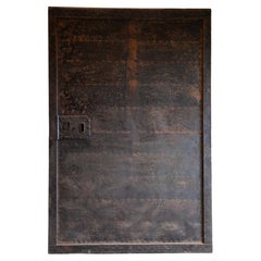 Japanese Antique large iron plated Kurado, wabi sabi Storehouse door 1870s-1900s