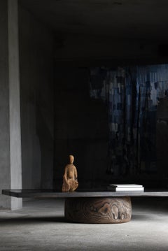 Tavolo basso antico giapponese di grandi dimensioni 1900-1940 / Tavolo da esposizione primitivo Wabi Sabi