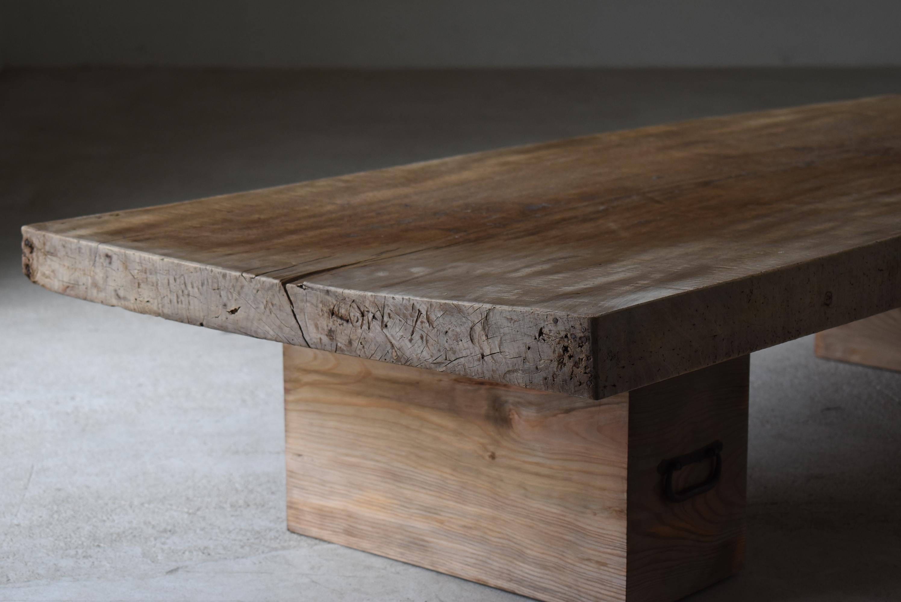 Japanese Antique Large Low Table 1900s-1940s / Sofa Table Wabi Sabi 2