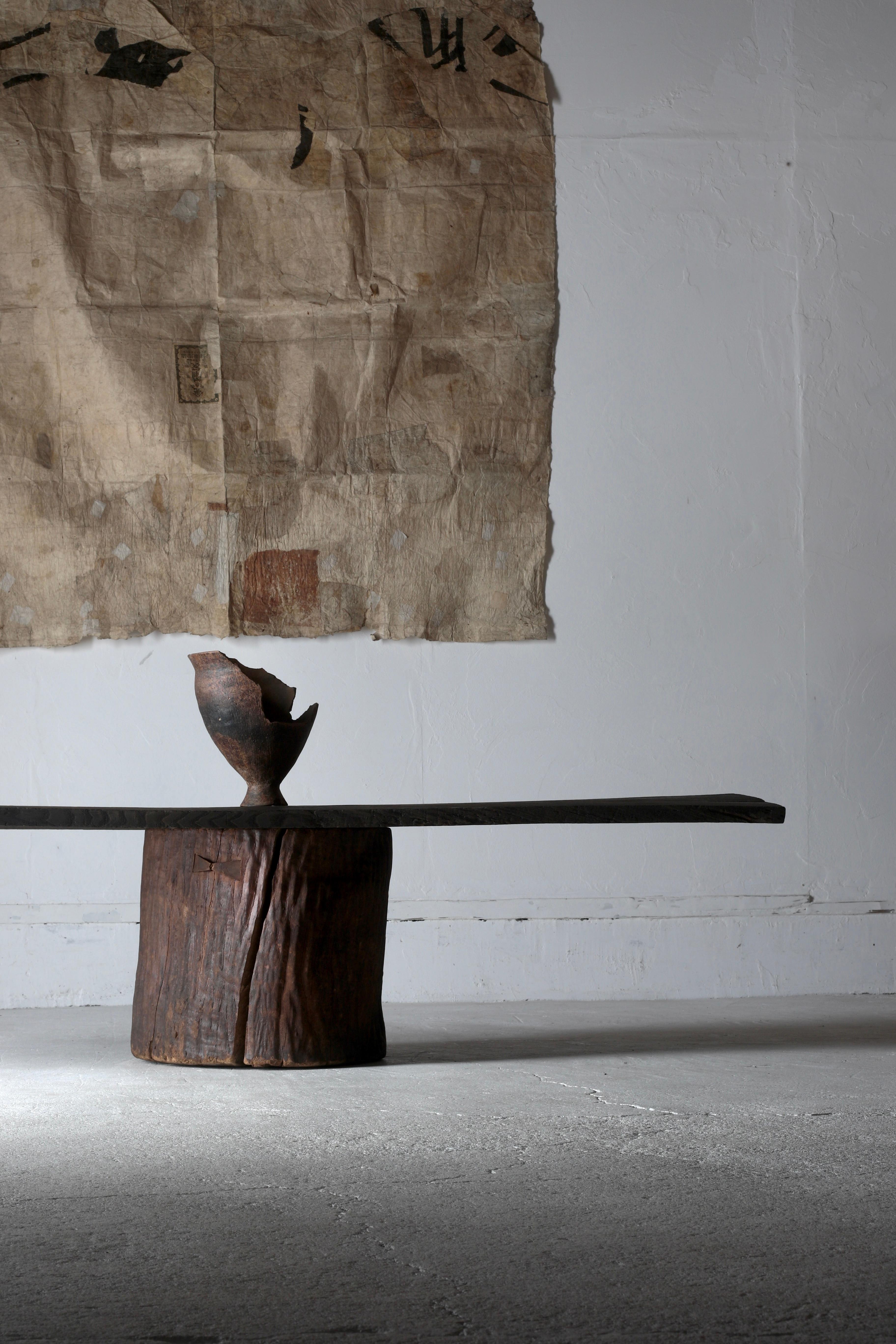 Wood Japanese Antique Large Low Table / Sofa Table Coffee Table/ 1868-1912s Wabi-Sabi