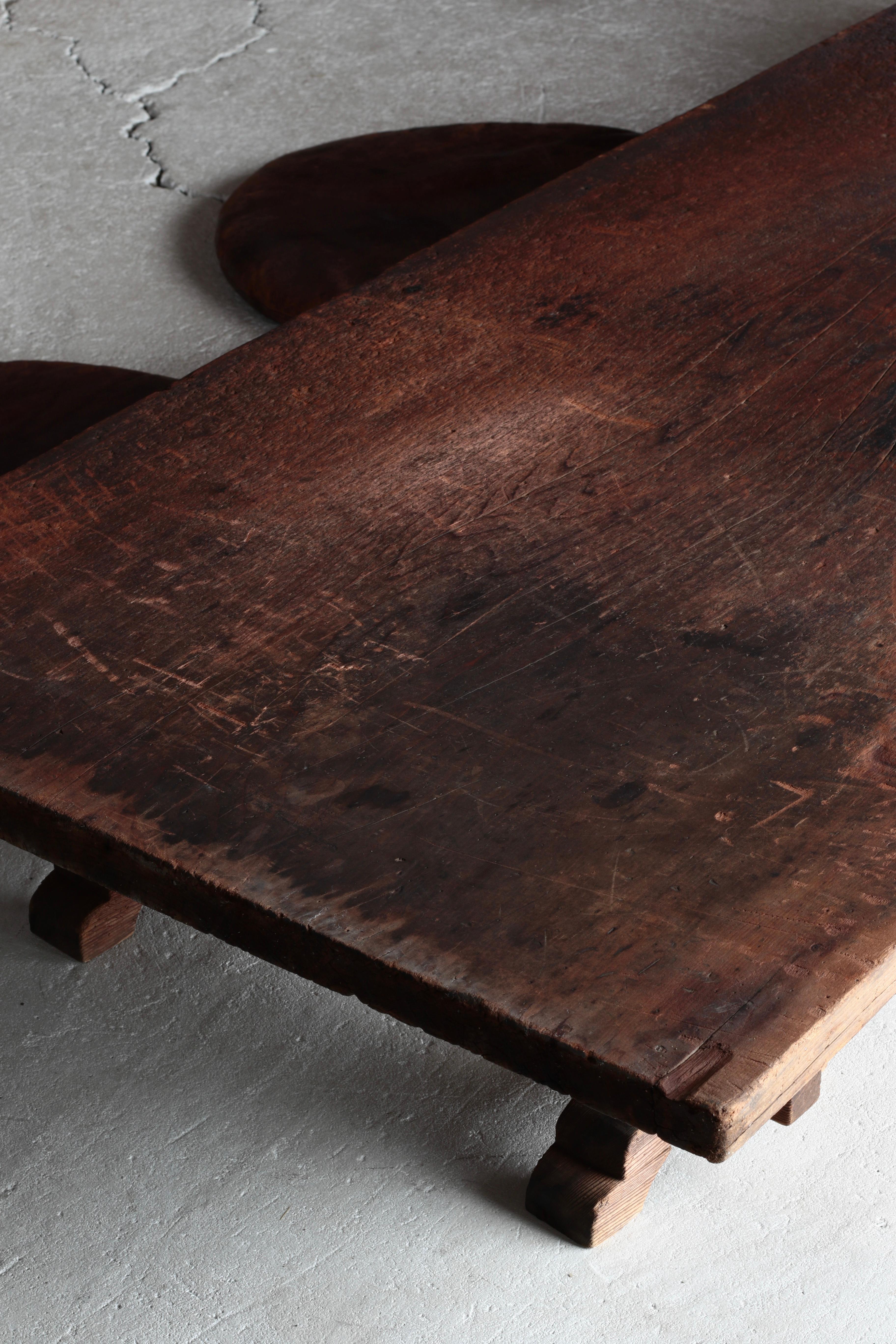 Japanese Antique Large Low Table / Sofa Table Center Table / Wabi-Sabi Primitive For Sale 4