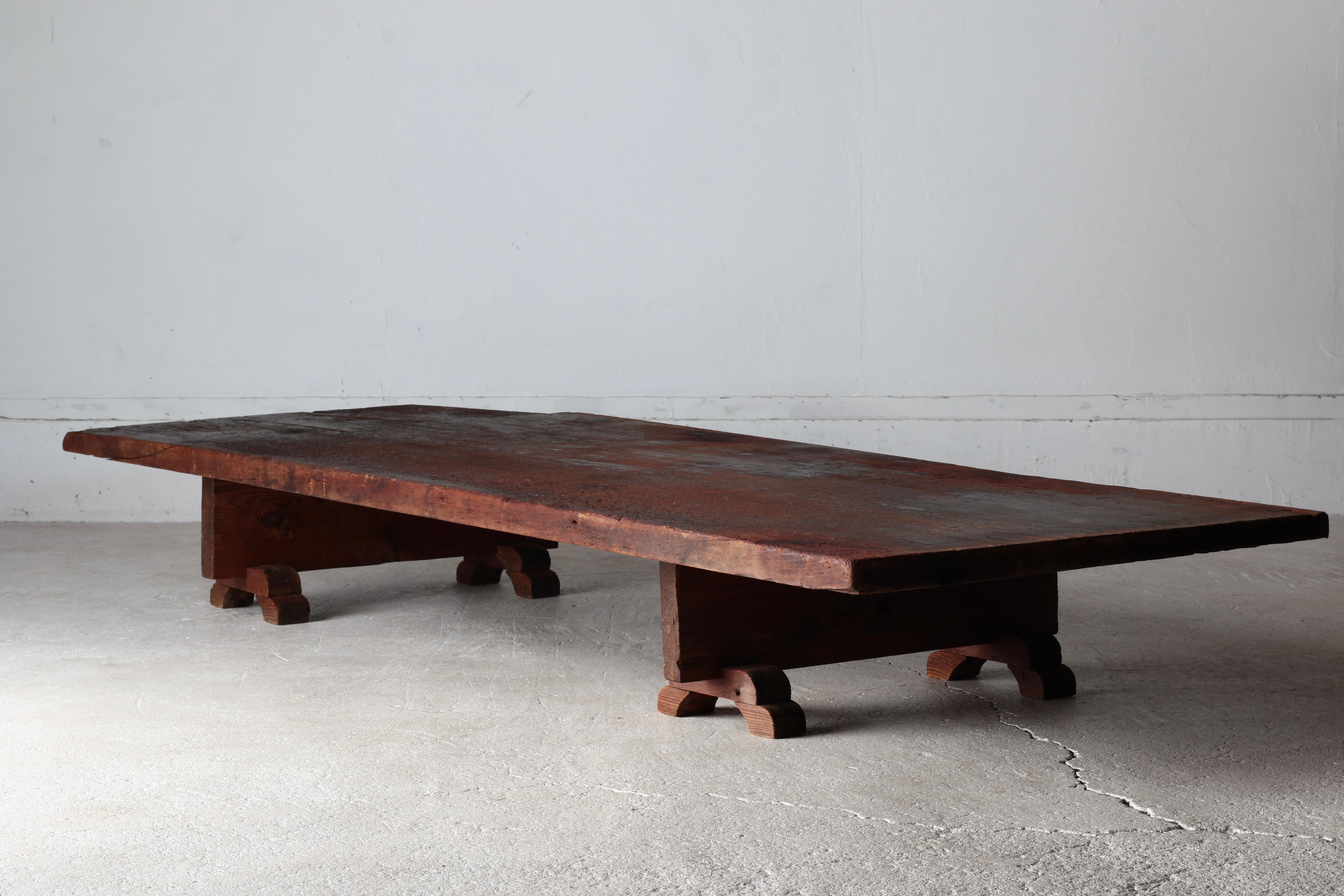 Japanese Antique Large Low Table / Sofa Table Center Table / Wabi-Sabi Primitive For Sale 7