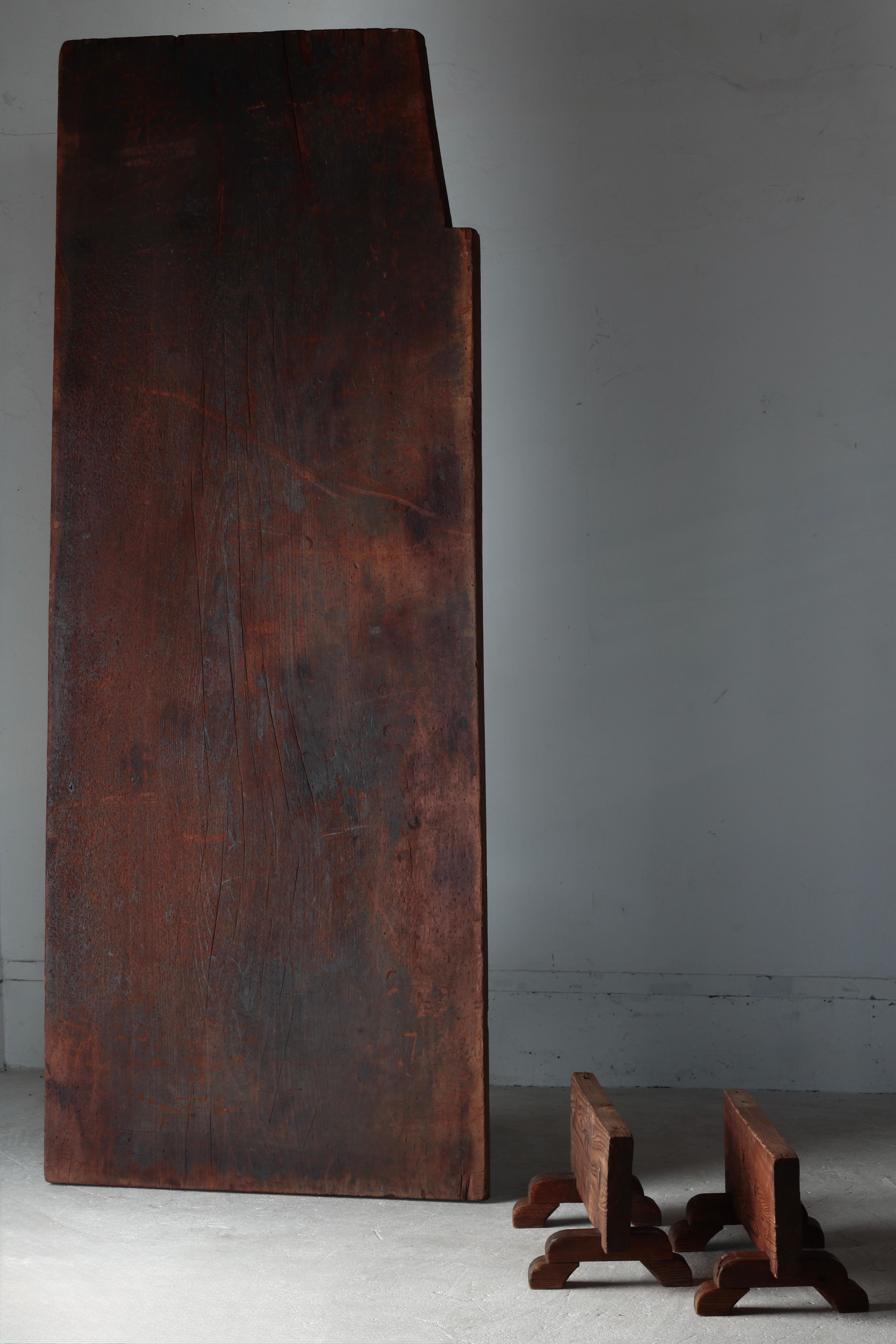 Japanese Antique Large Low Table / Sofa Table Center Table / Wabi-Sabi Primitive For Sale 8