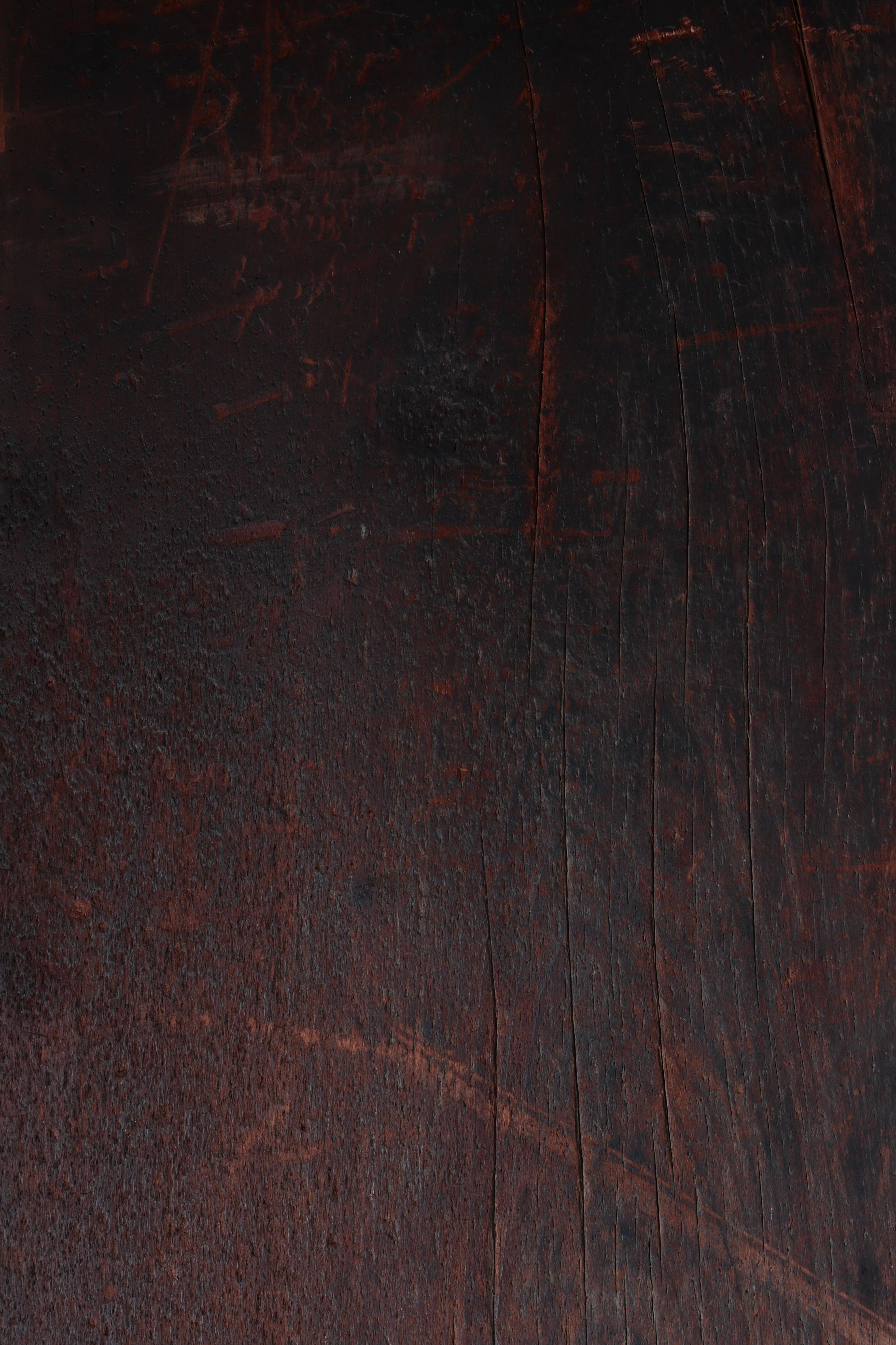 Japanese Antique Large Low Table / Sofa Table Center Table / Wabi-Sabi Primitive For Sale 10