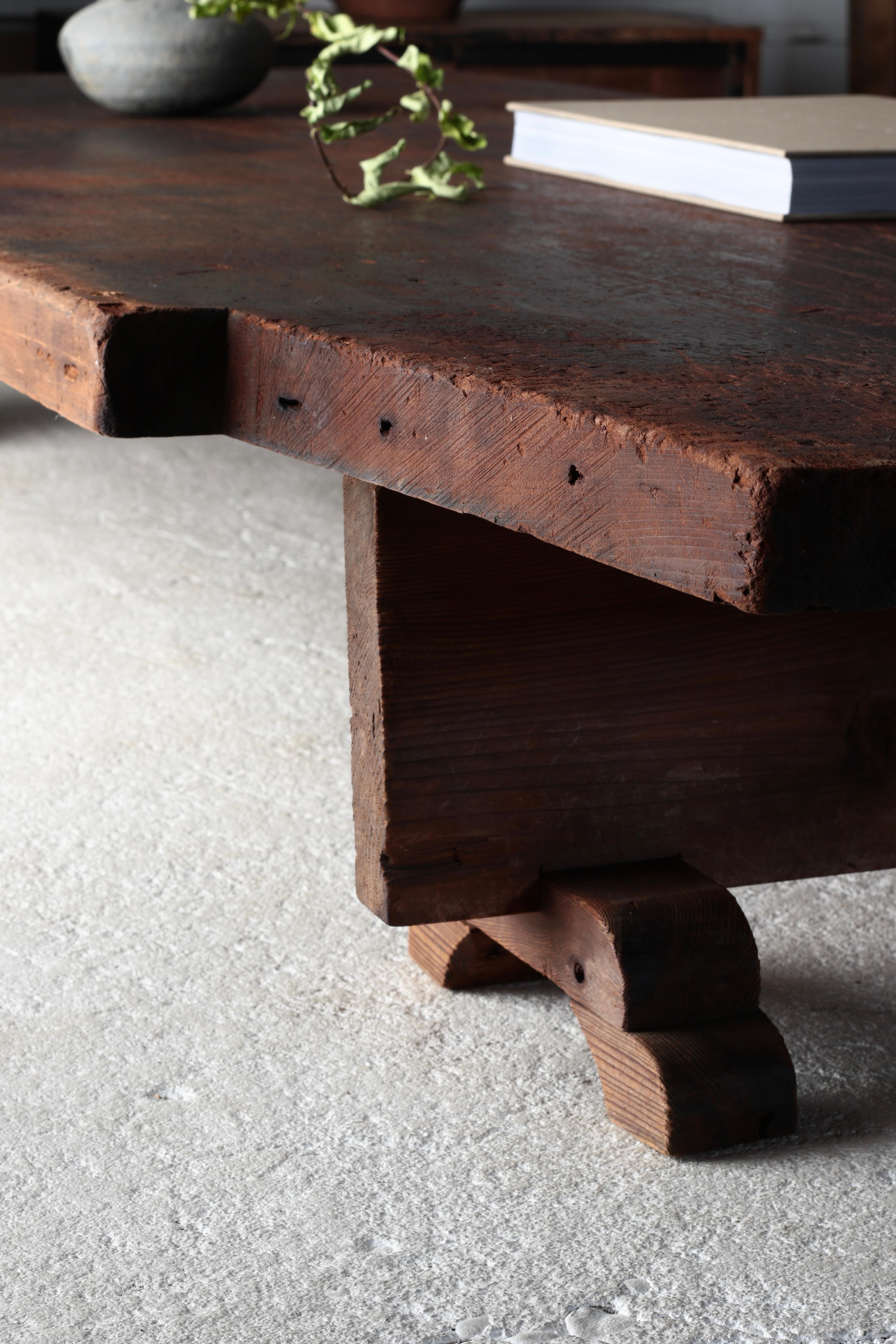 Japanese Antique Large Low Table / Sofa Table Center Table / Wabi-Sabi Primitive For Sale 1