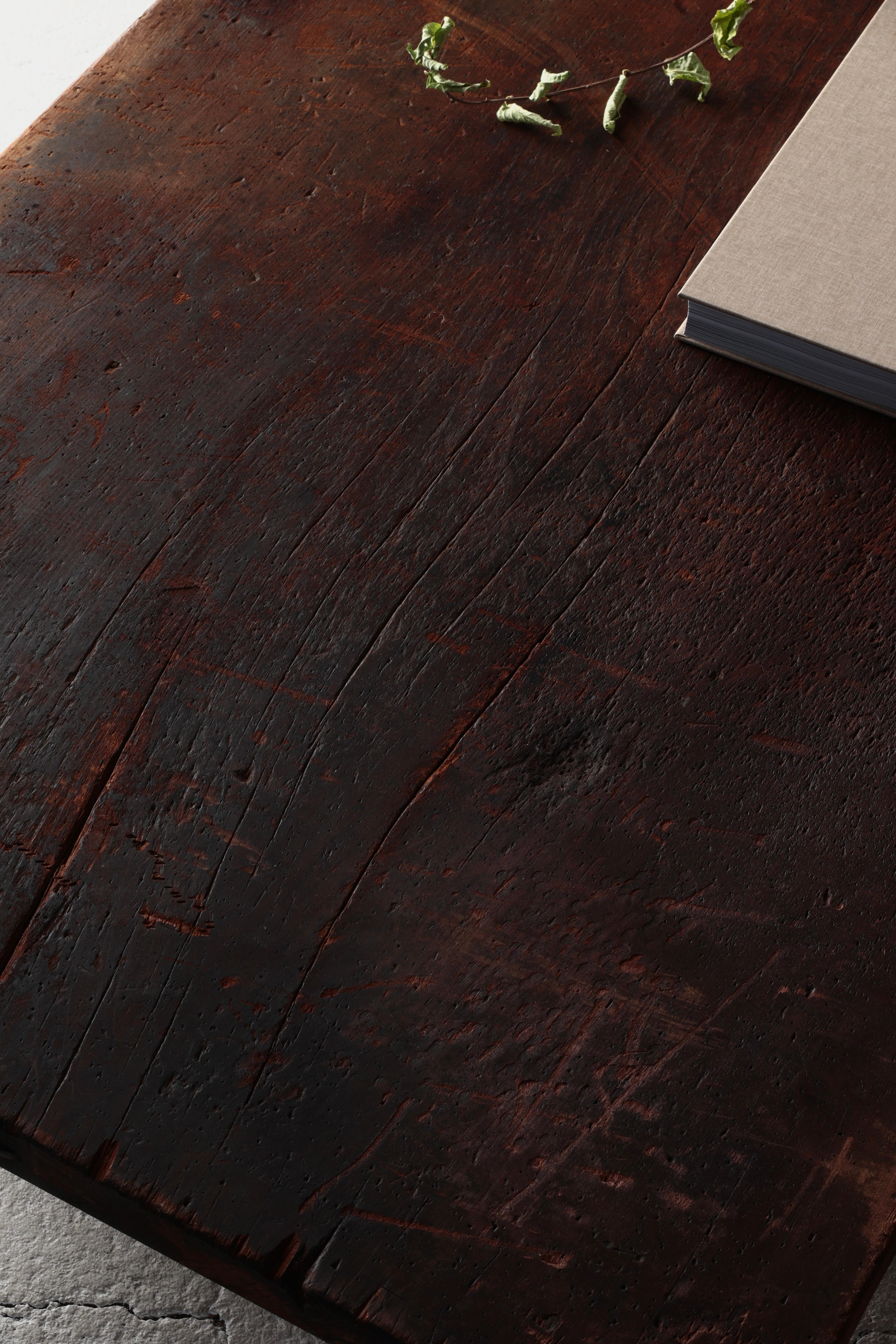 Japanese Antique Large Low Table / Sofa Table Center Table / Wabi-Sabi Primitive For Sale 2