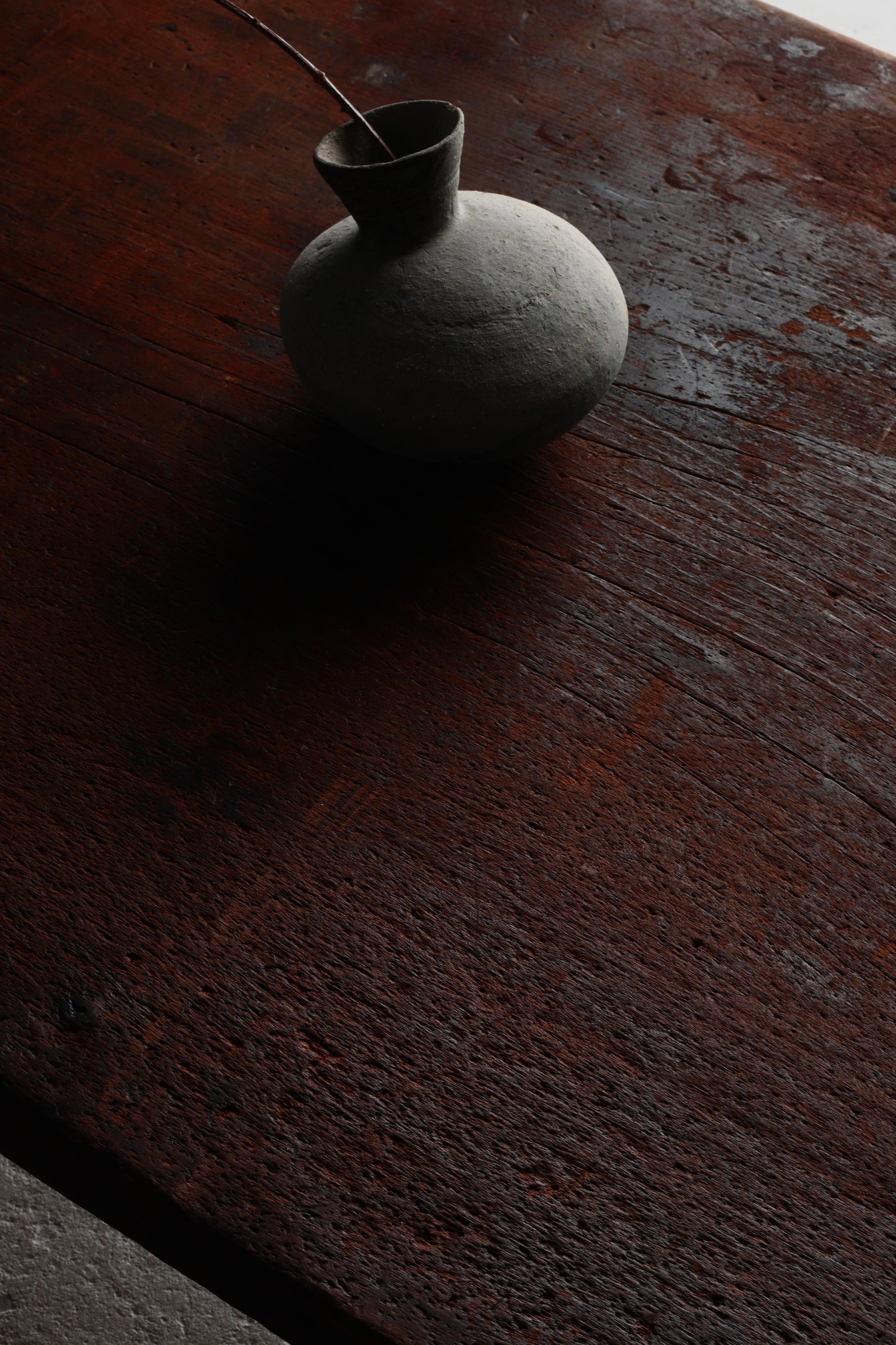 Japanese Antique Large Low Table / Sofa Table Center Table / Wabi-Sabi Primitive For Sale 3