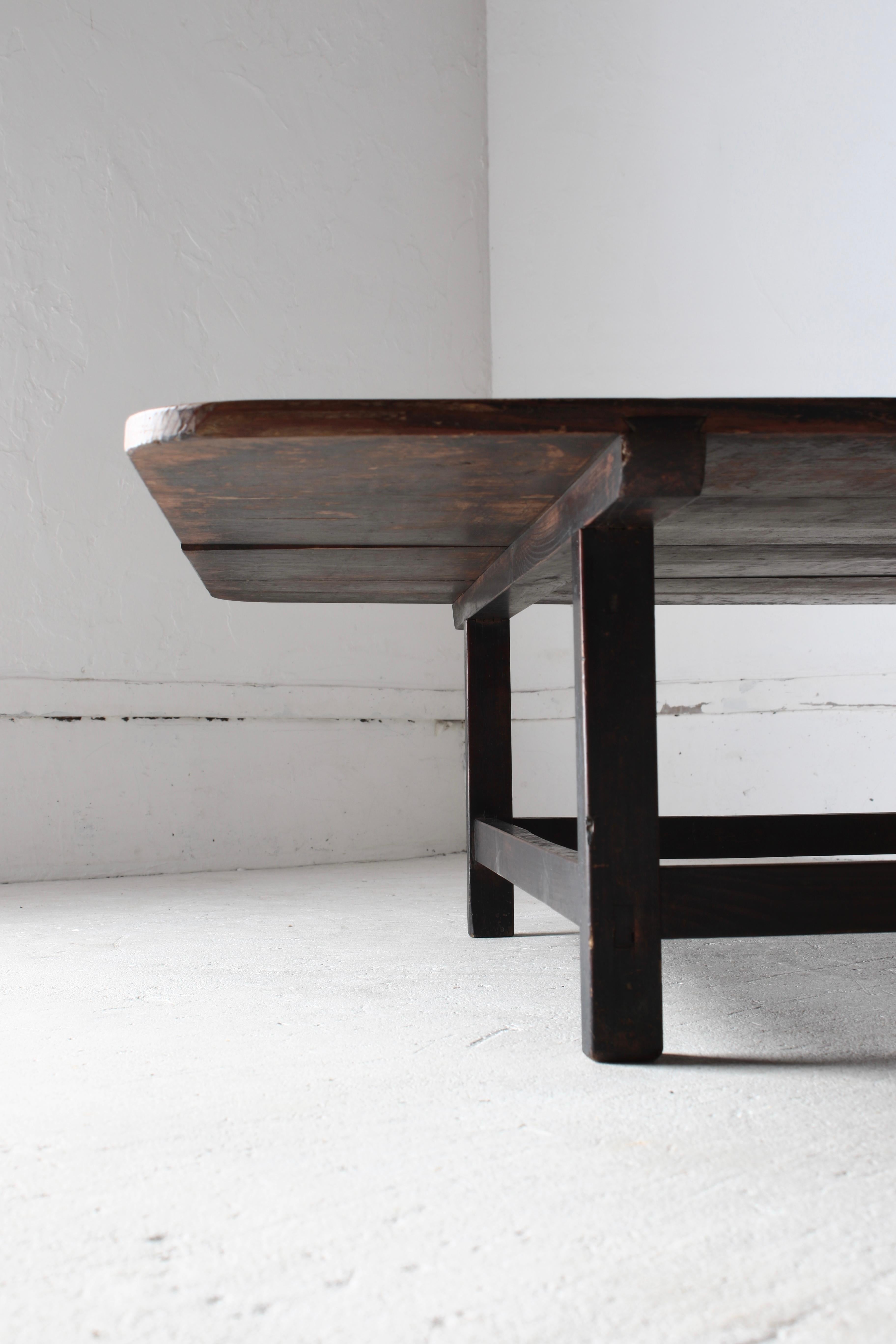 Japanese Antique Large Low Table / Sofa Table Coffee Table /1868-1912s Wabi-sabi 3