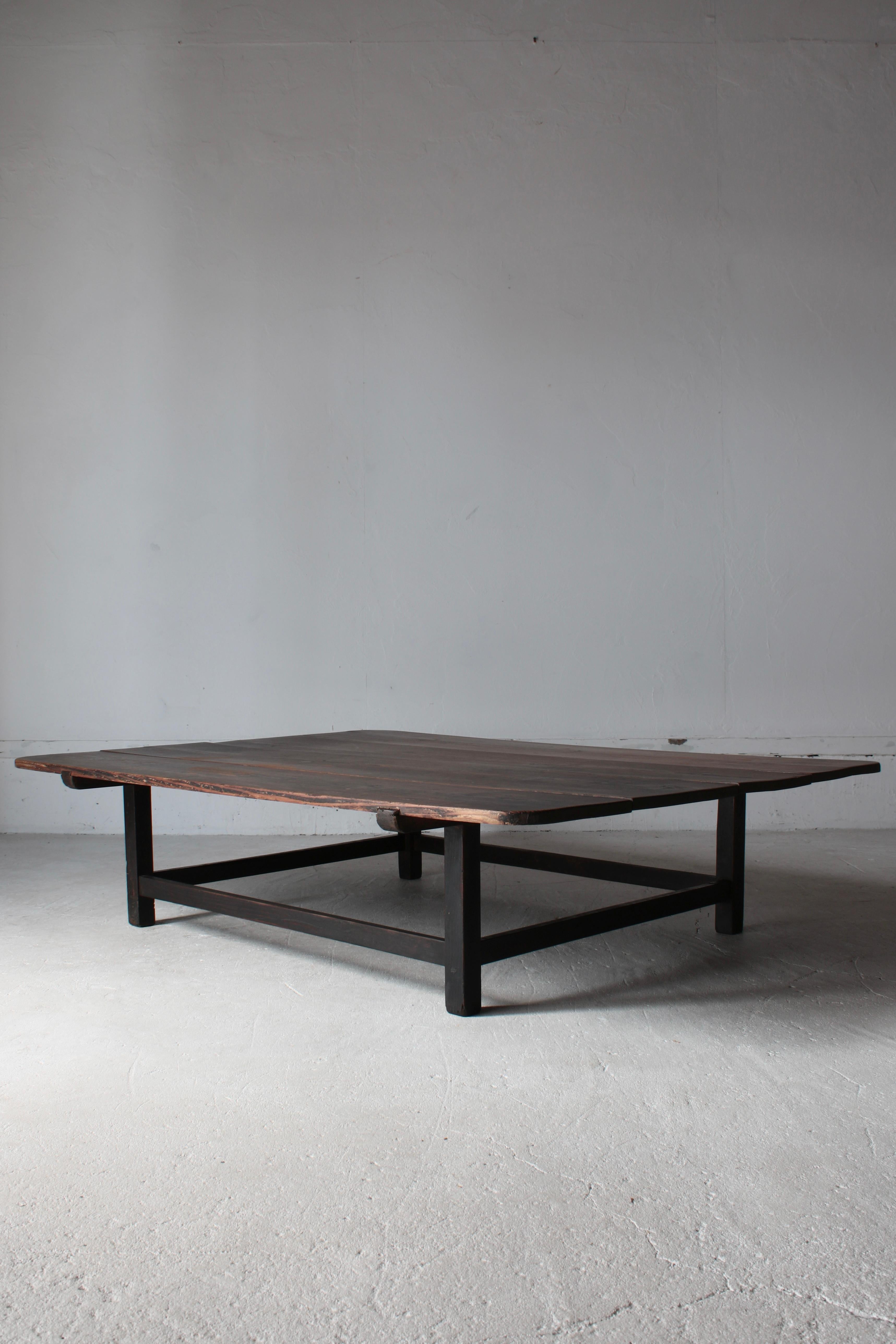 Woodwork Japanese Antique Large Low Table / Sofa Table Coffee Table /1868-1912s Wabi-sabi