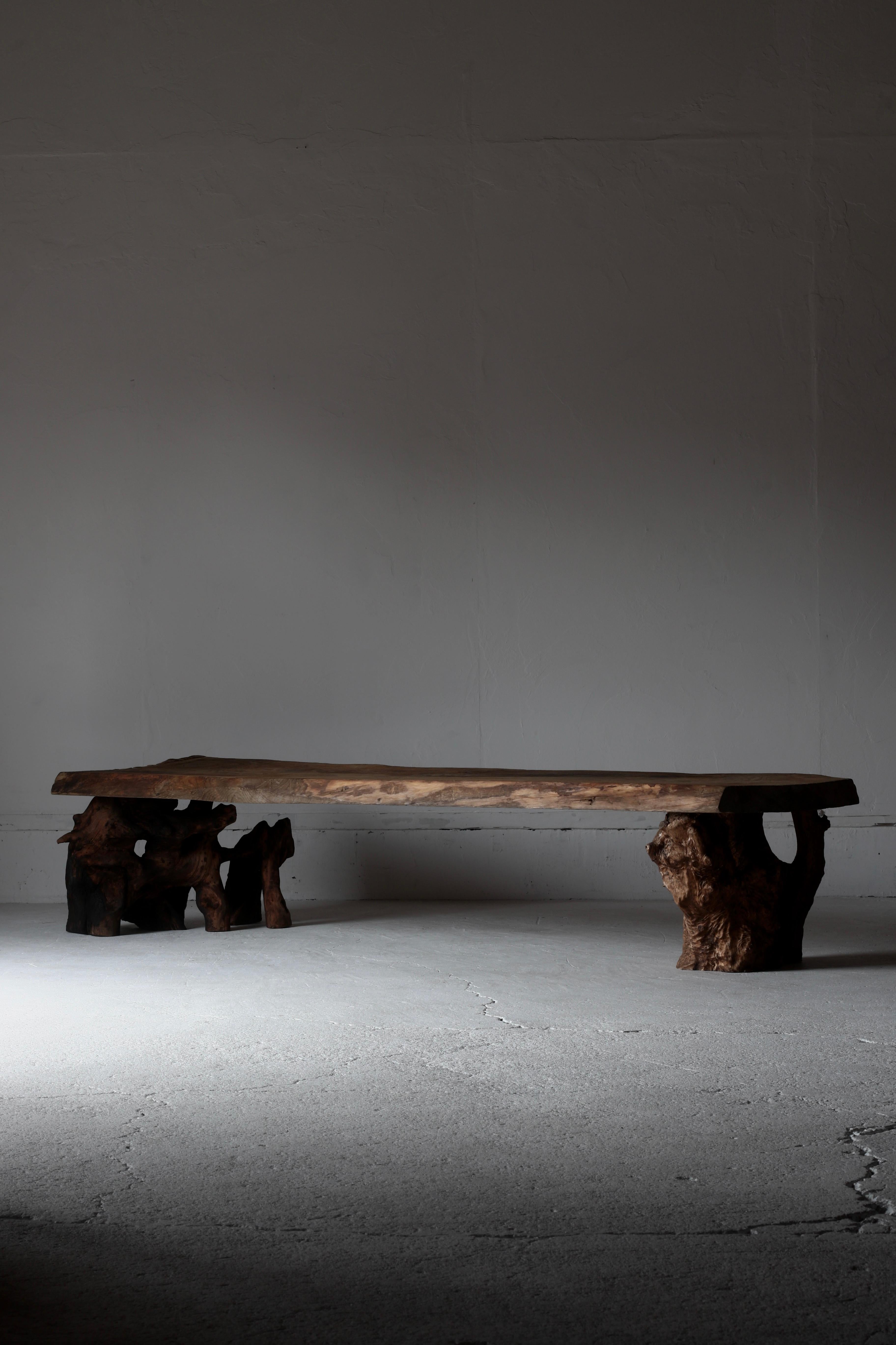 Japanese Antique Large Low Table / Sofa Table / Primitive Wabi-sabi Japandi In Good Condition In Iwate-gun Shizukuishi-cho, Iwate Prefecture