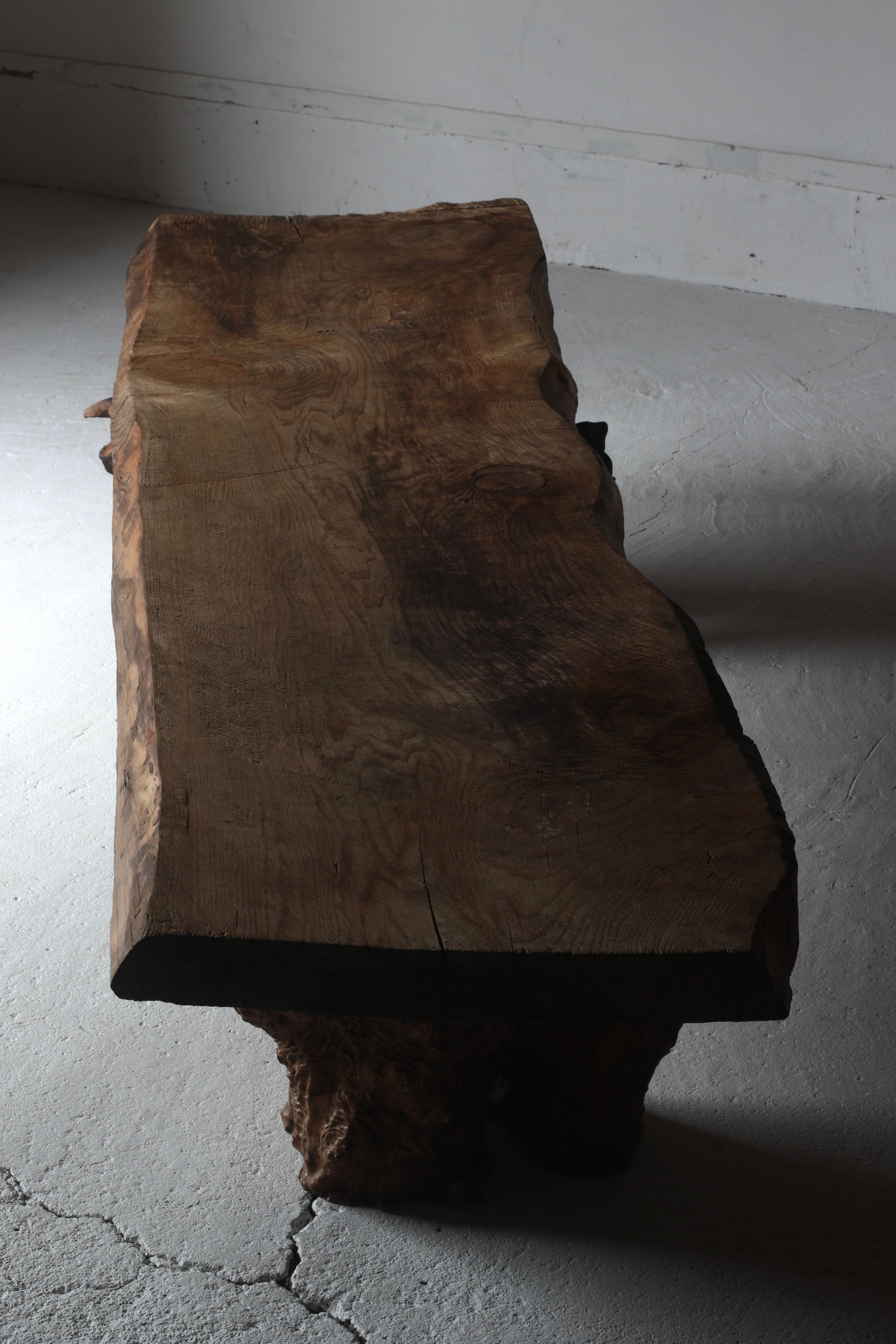Wood Japanese Antique Large Low Table / Sofa Table / Primitive Wabi-sabi Japandi