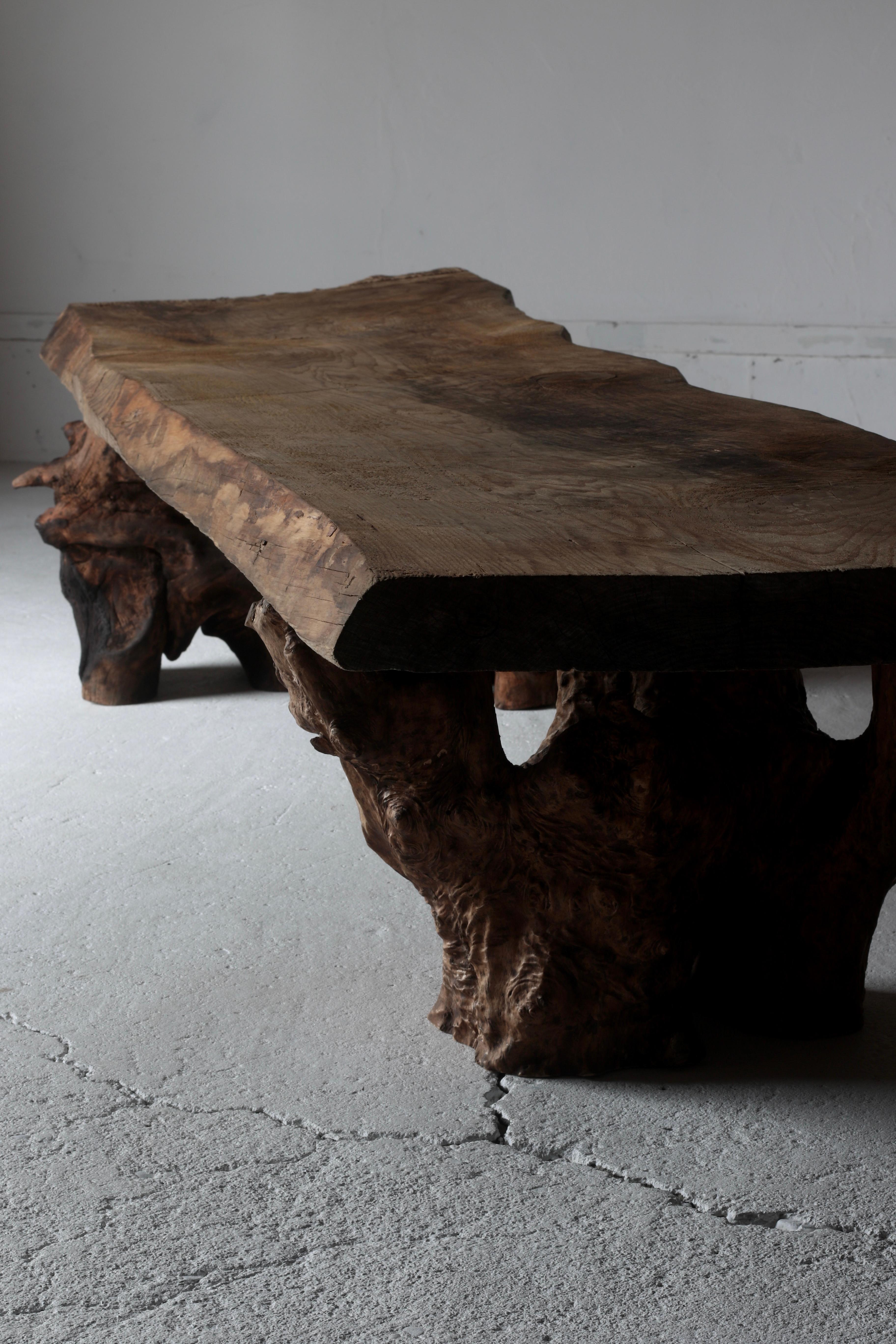 Japanese Antique Large Low Table / Sofa Table / Primitive Wabi-sabi Japandi 1