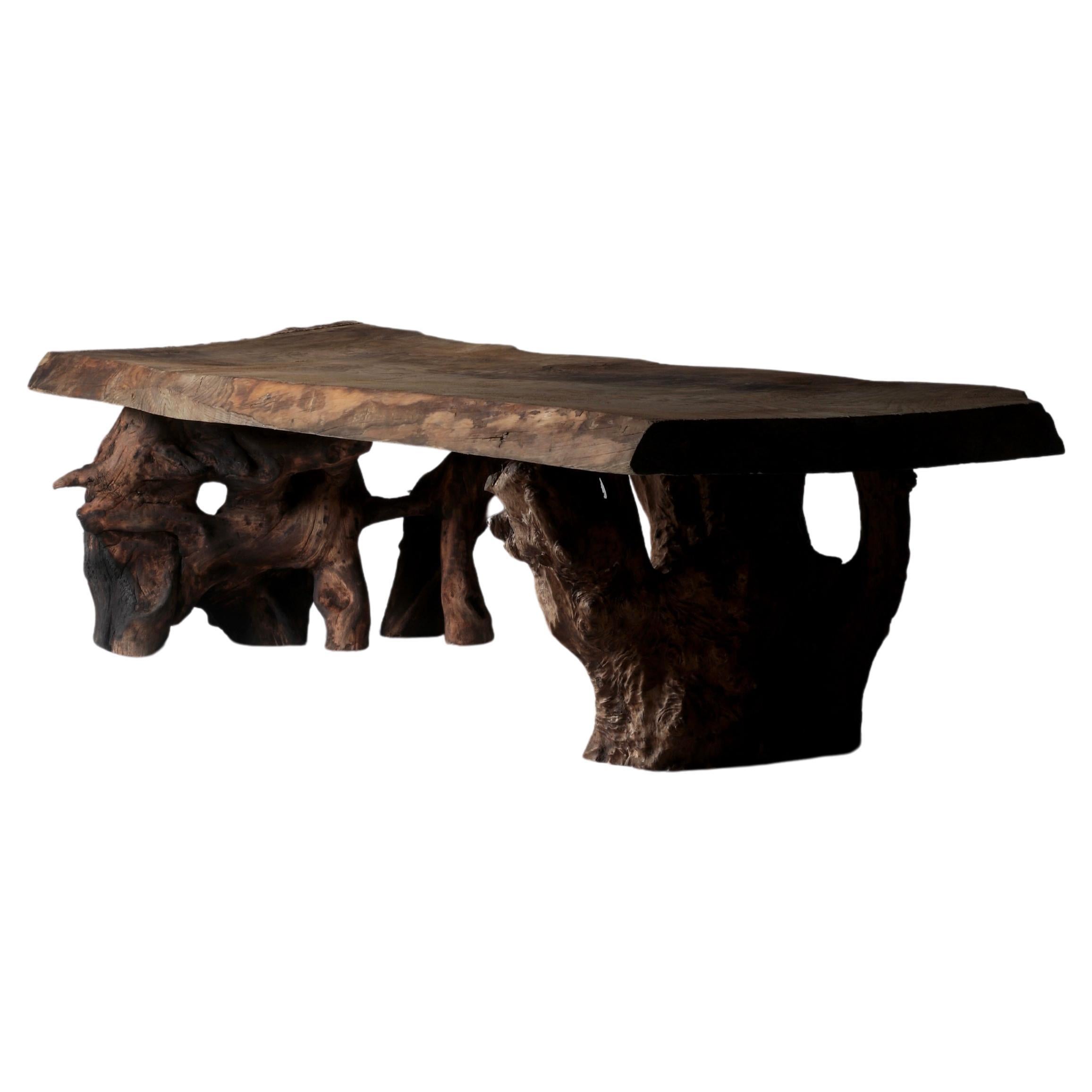 Japanese Antique Large Low Table / Sofa Table / Primitive Wabisabi Japandi