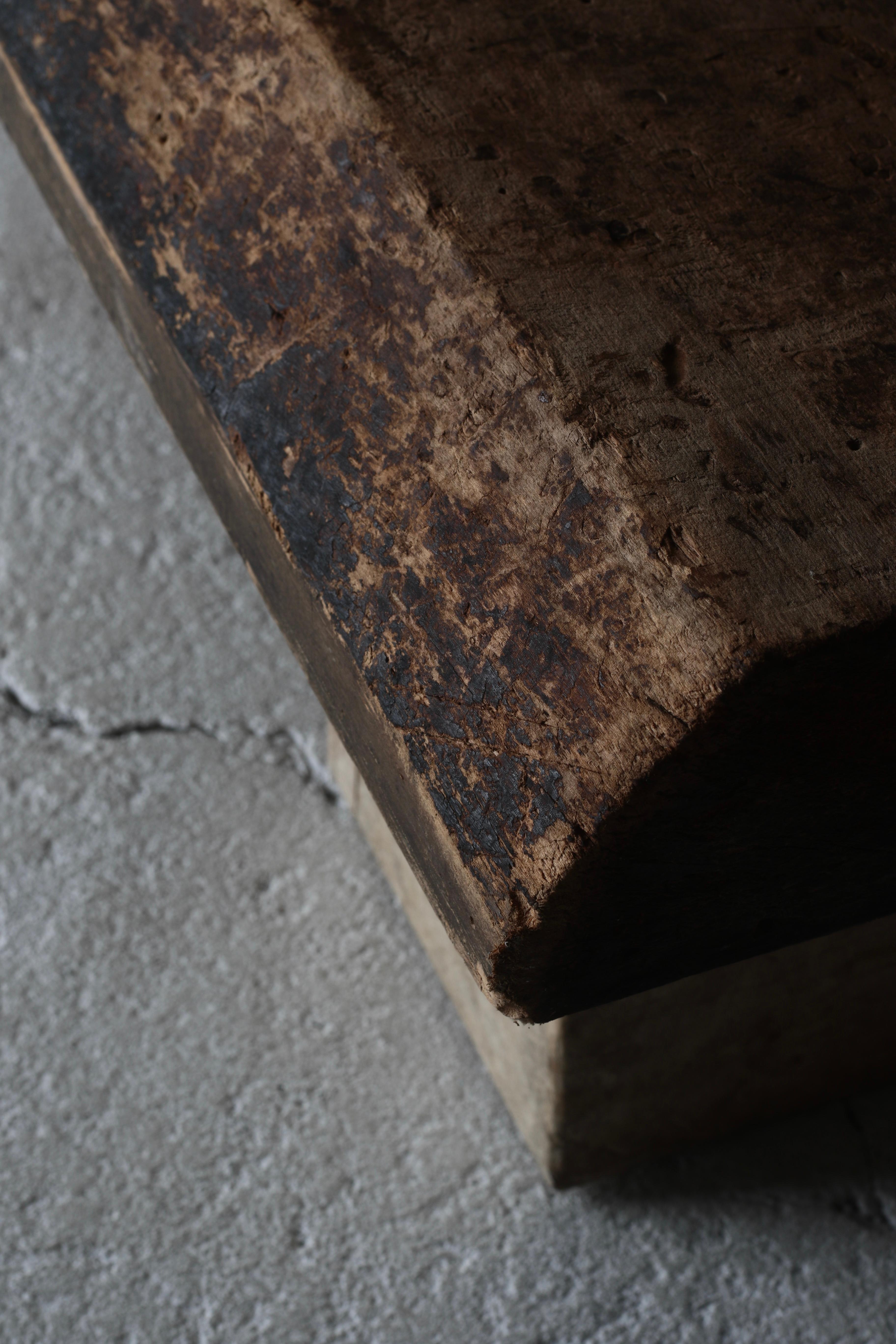 Japanese Antique Large Low Table with Japanese Paper Base /SofaTable /Wabi-Sabi For Sale 8