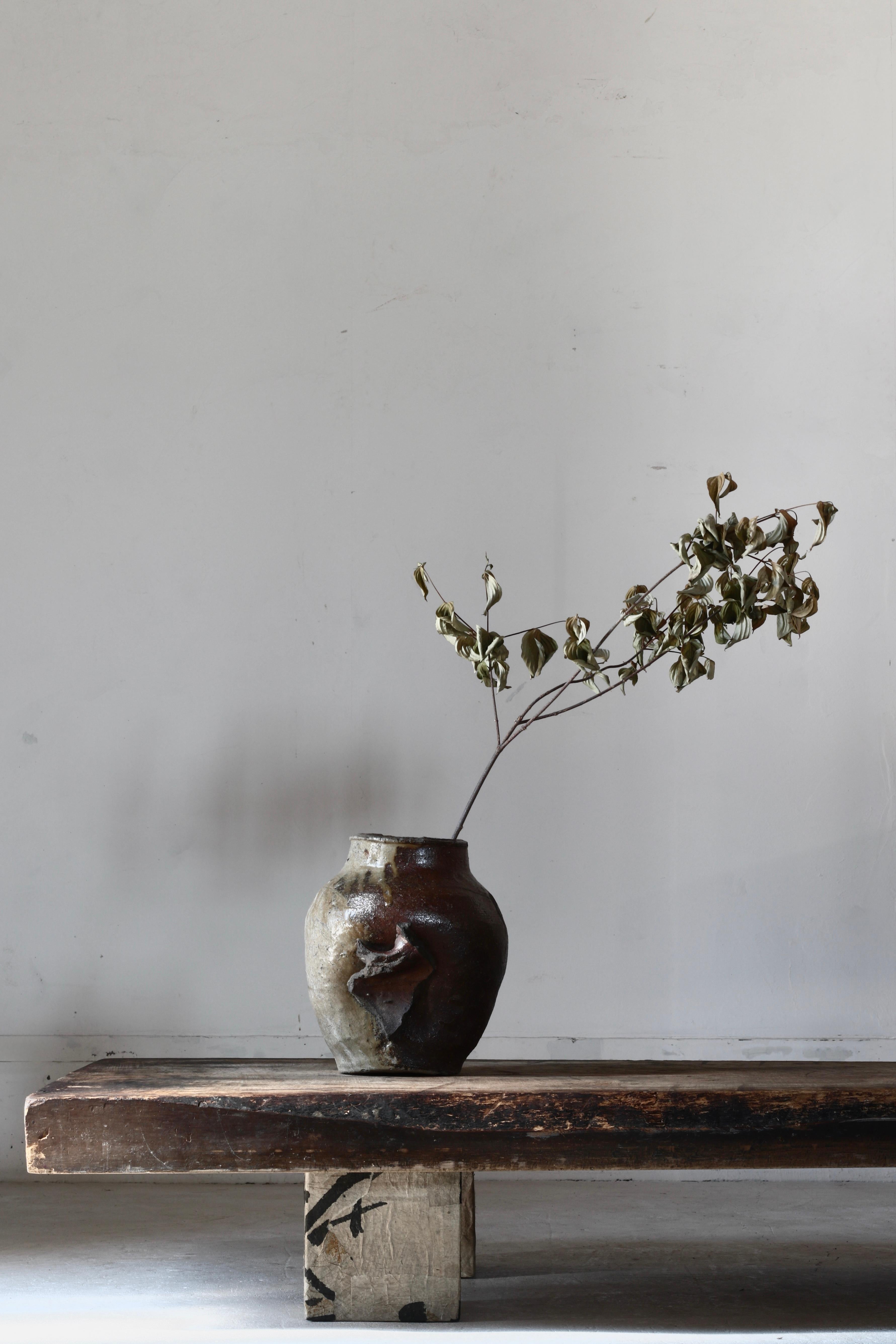 Japanese Antique Large Low Table with Japanese Paper Base /SofaTable /Wabi-Sabi For Sale 11