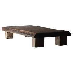 Japanese Antique Large Low Table with Japanese Paper Base /SofaTable /Wabi-Sabi