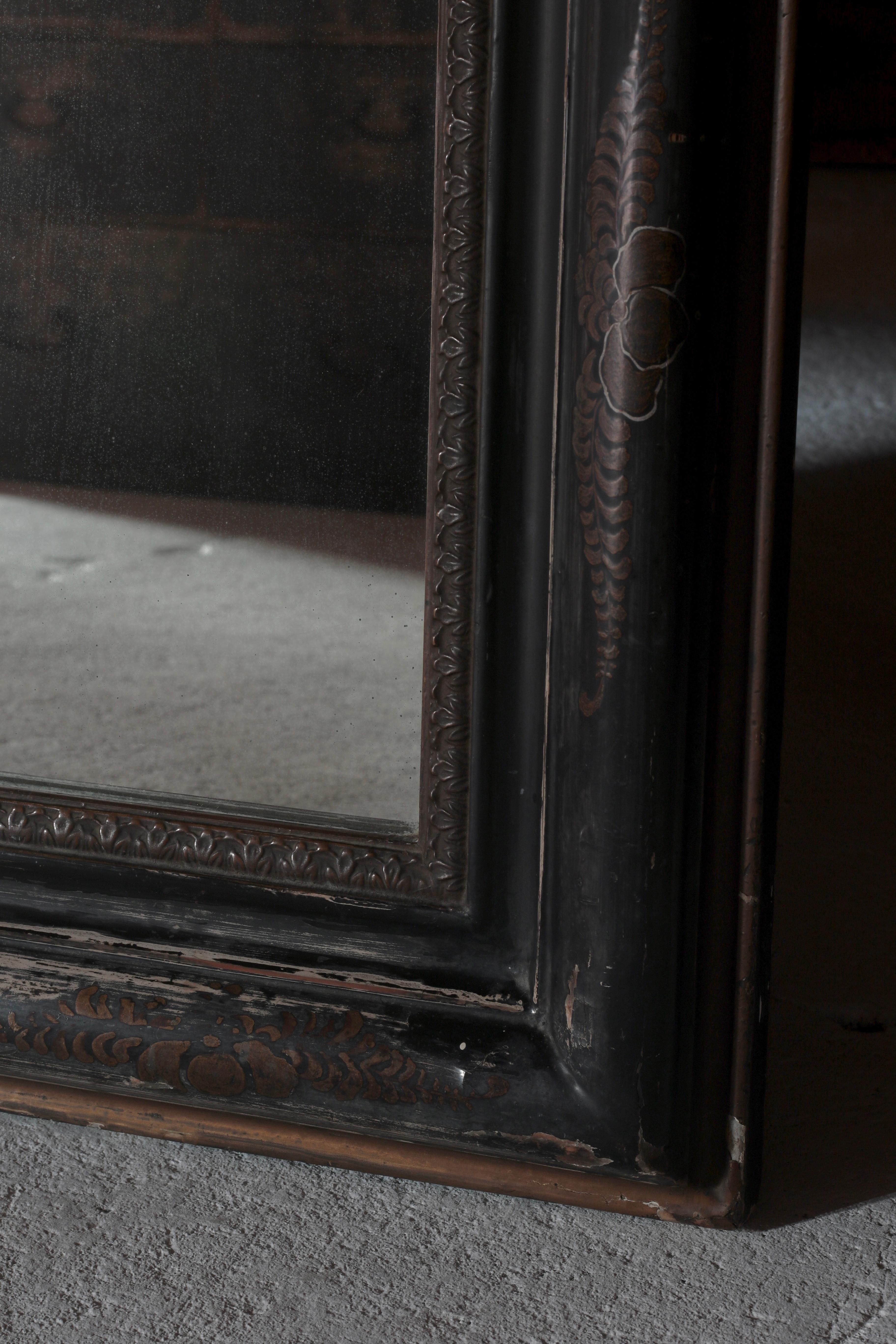 Japanese Antique Large Mirror / Meiji Period 1868-1912s Wabi-sabi Japandi 10