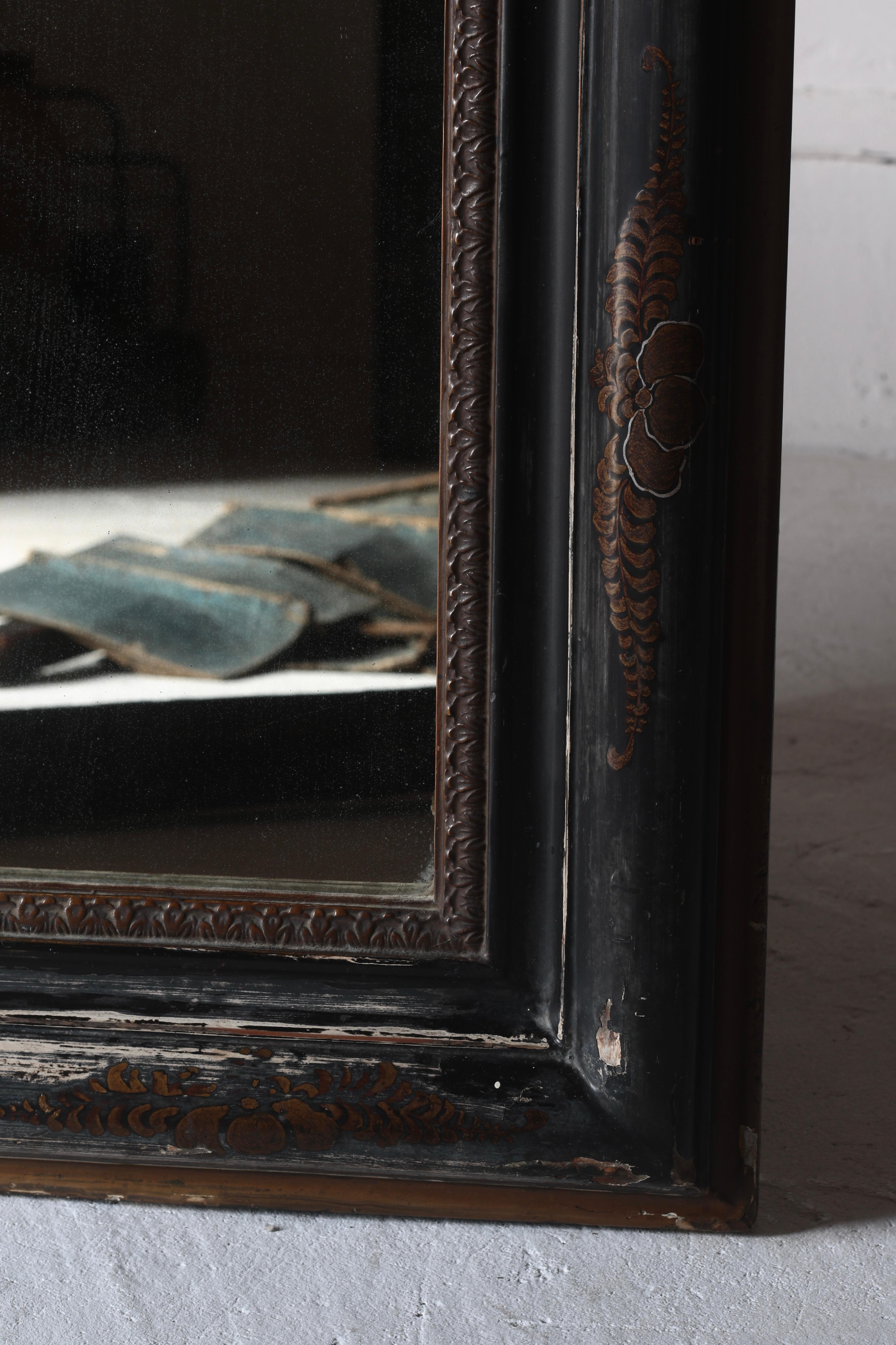 Japanese Antique Large Mirror / Meiji Period 1868-1912s Wabi-sabi Japandi In Good Condition In Iwate-gun Shizukuishi-cho, Iwate Prefecture