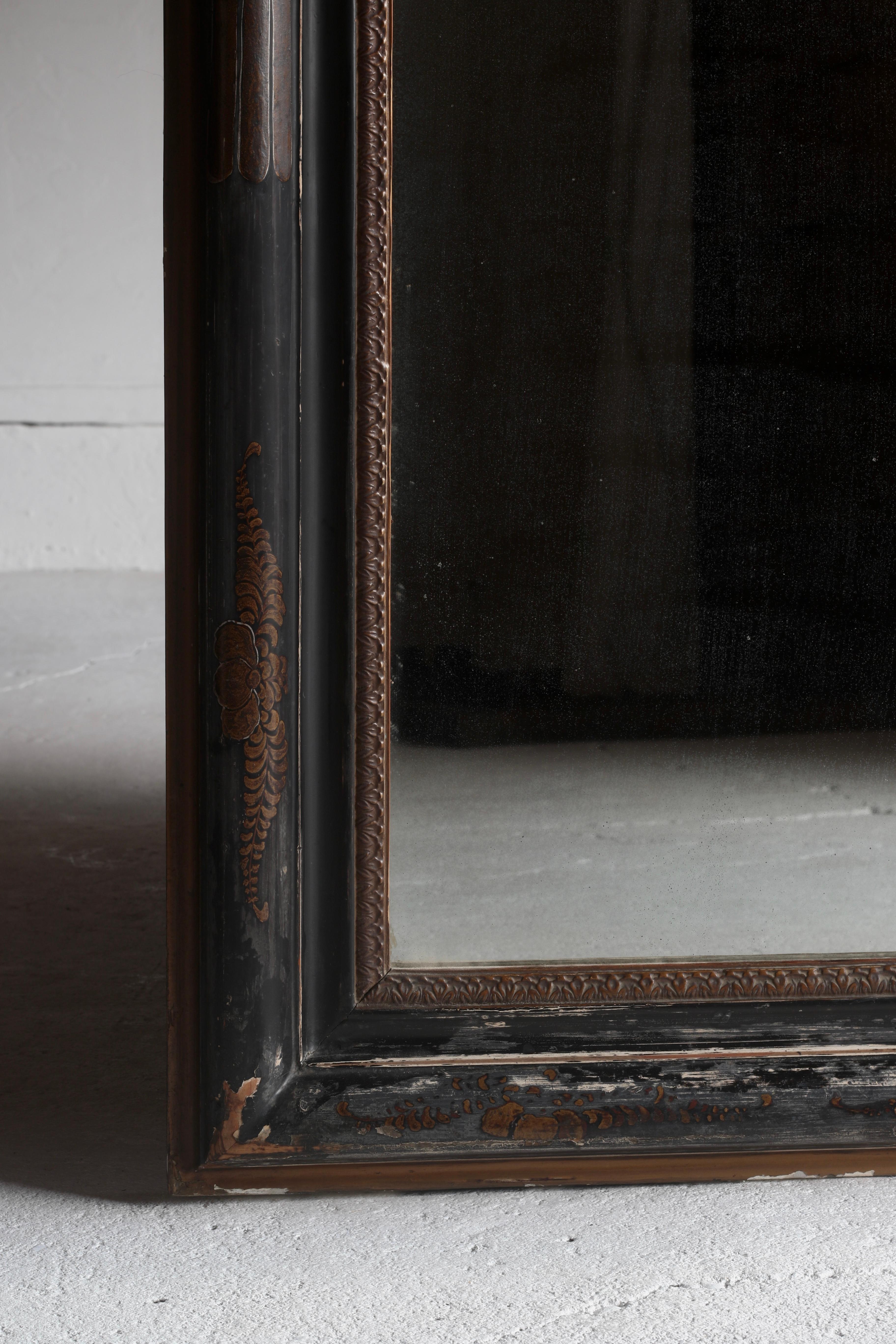 19th Century Japanese Antique Large Mirror / Meiji Period 1868-1912s Wabi-sabi Japandi