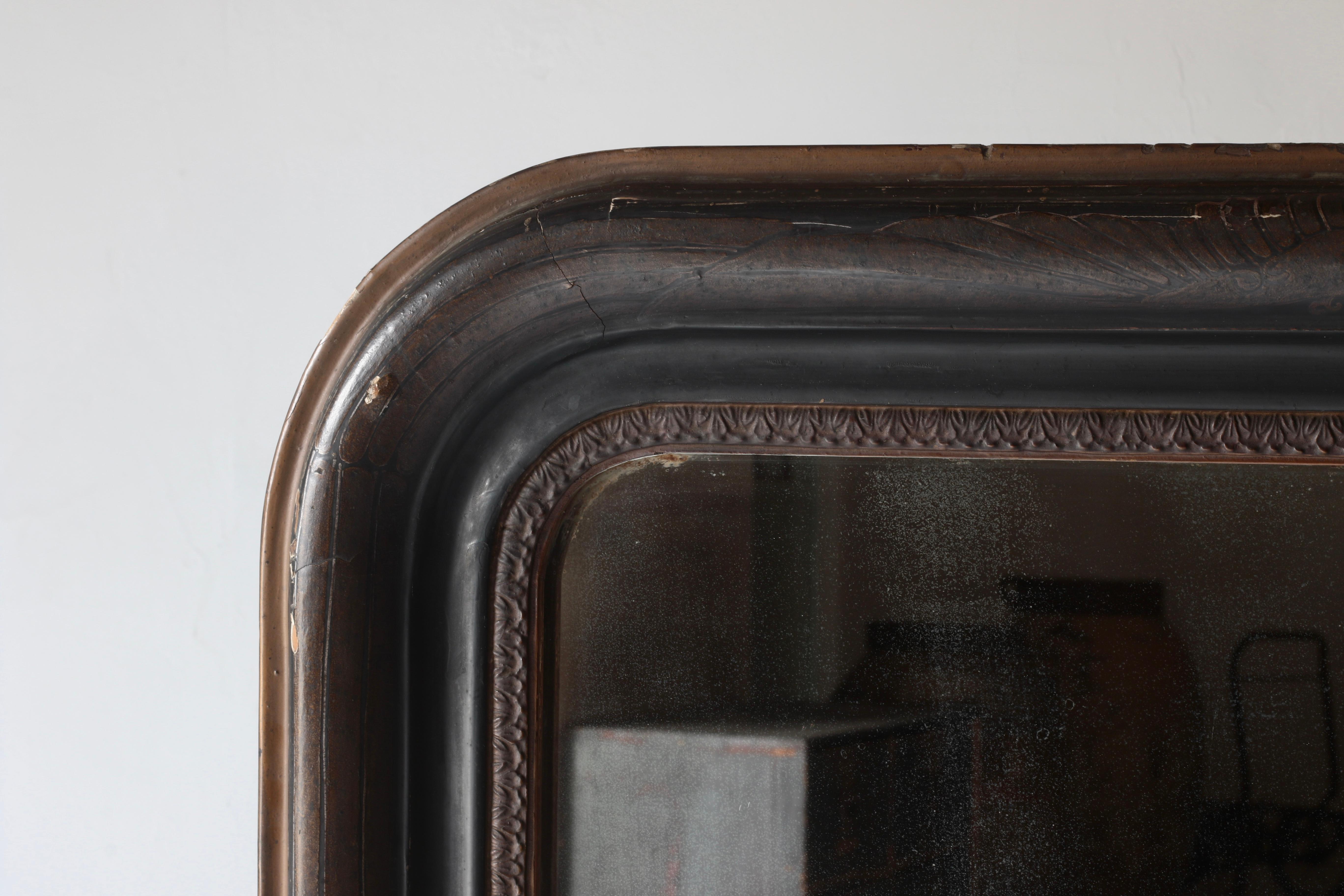 Japanese Antique Large Mirror / Meiji Period 1868-1912s Wabi-sabi Japandi 1