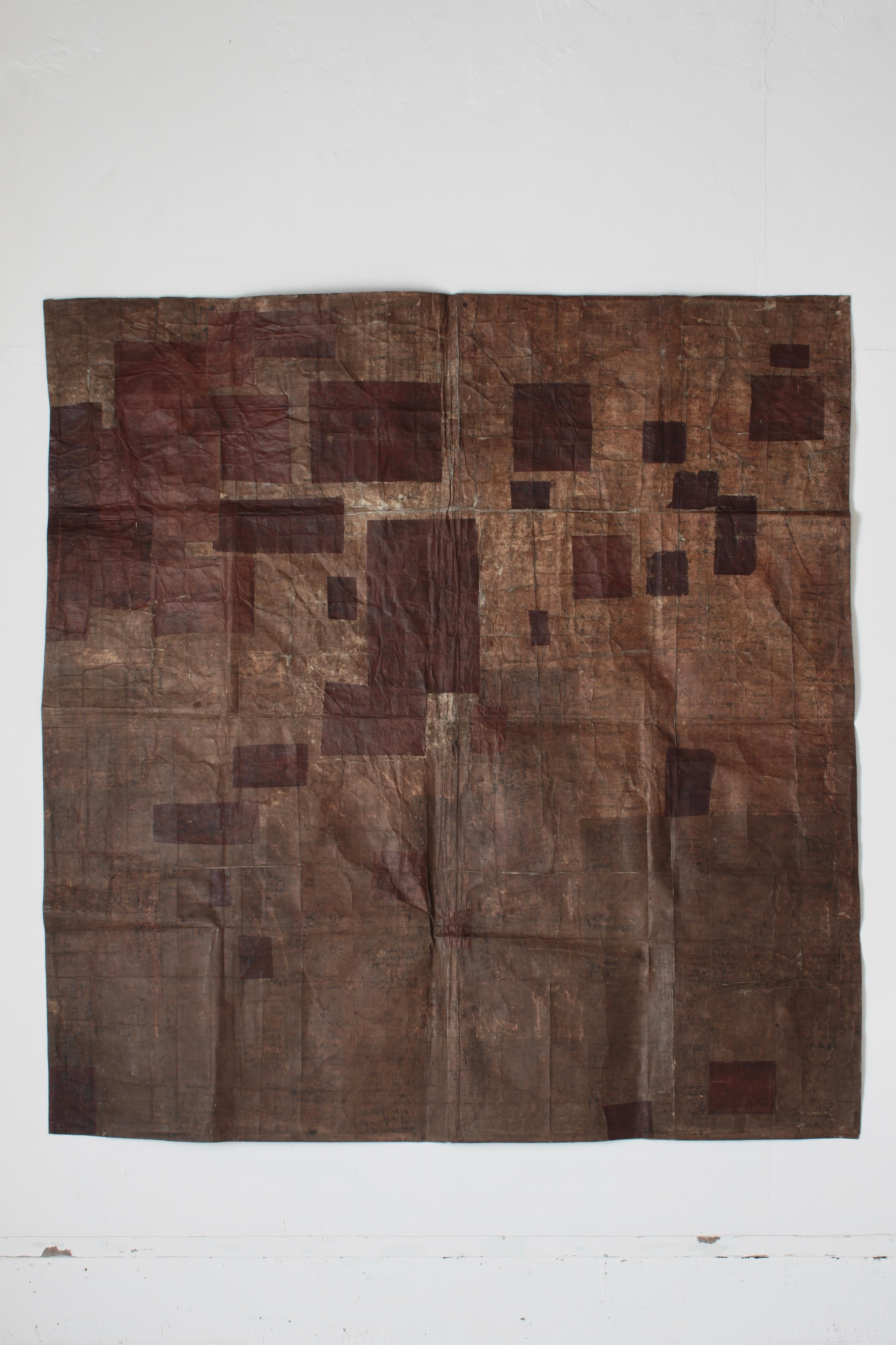 Japanese Antique Large Paper Boro / Wall Decoration /Wabi-sabi Mingei 6
