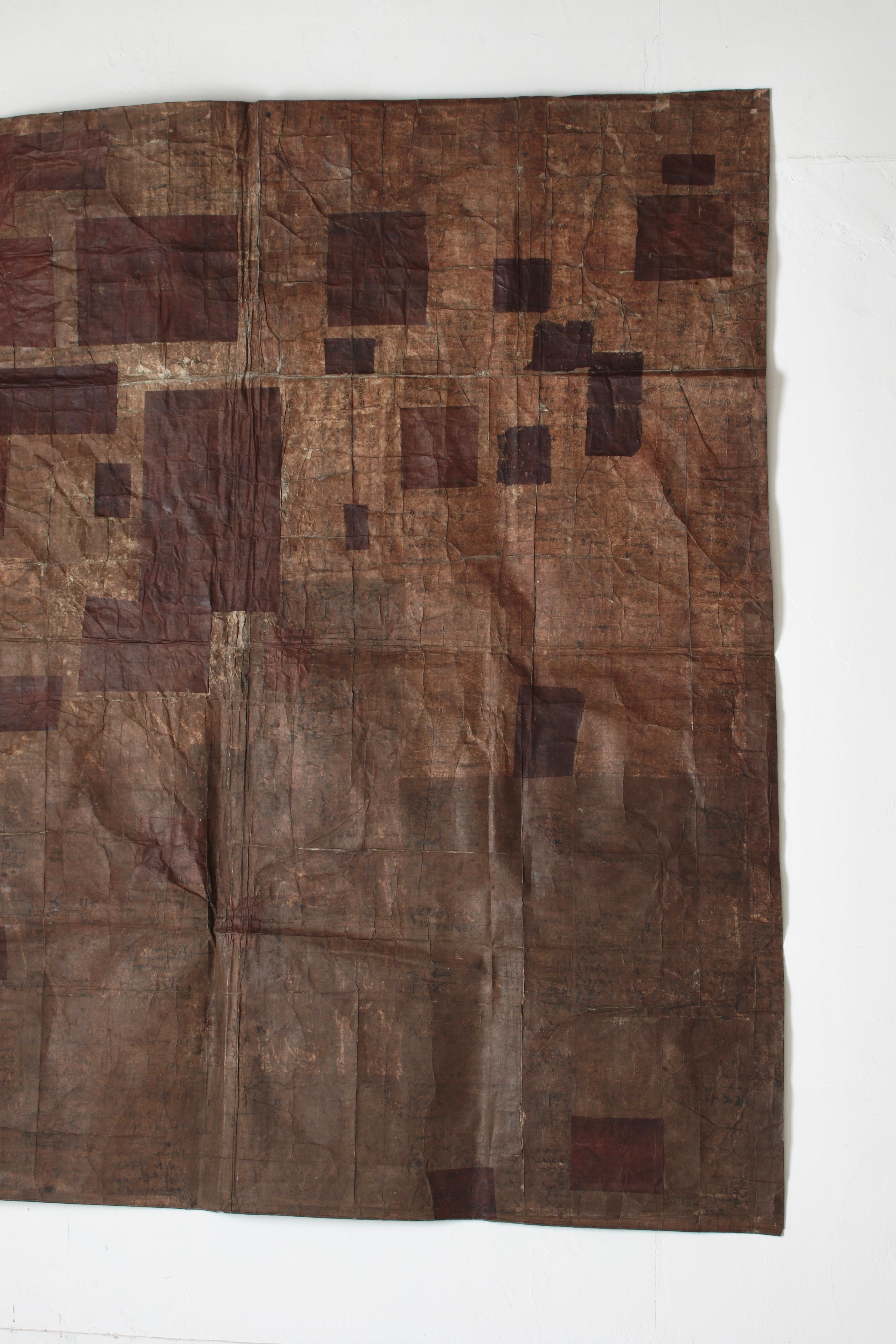 Japanese Antique Large Paper Boro / Wall Decoration /Wabi-sabi Mingei 7