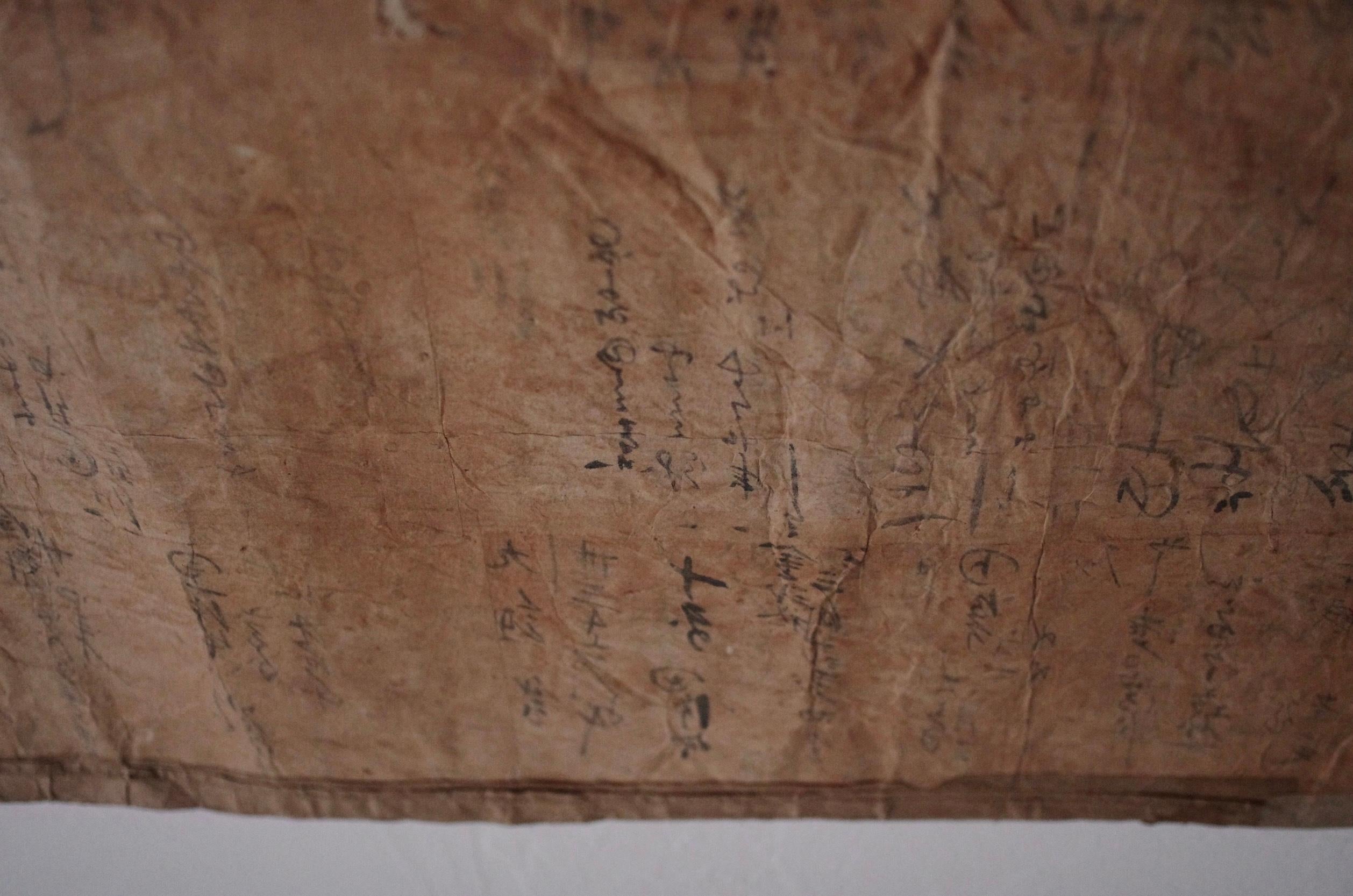 Japanese Antique Large Paper Boro / Wall Decoration /Wabi-sabi Mingei 8