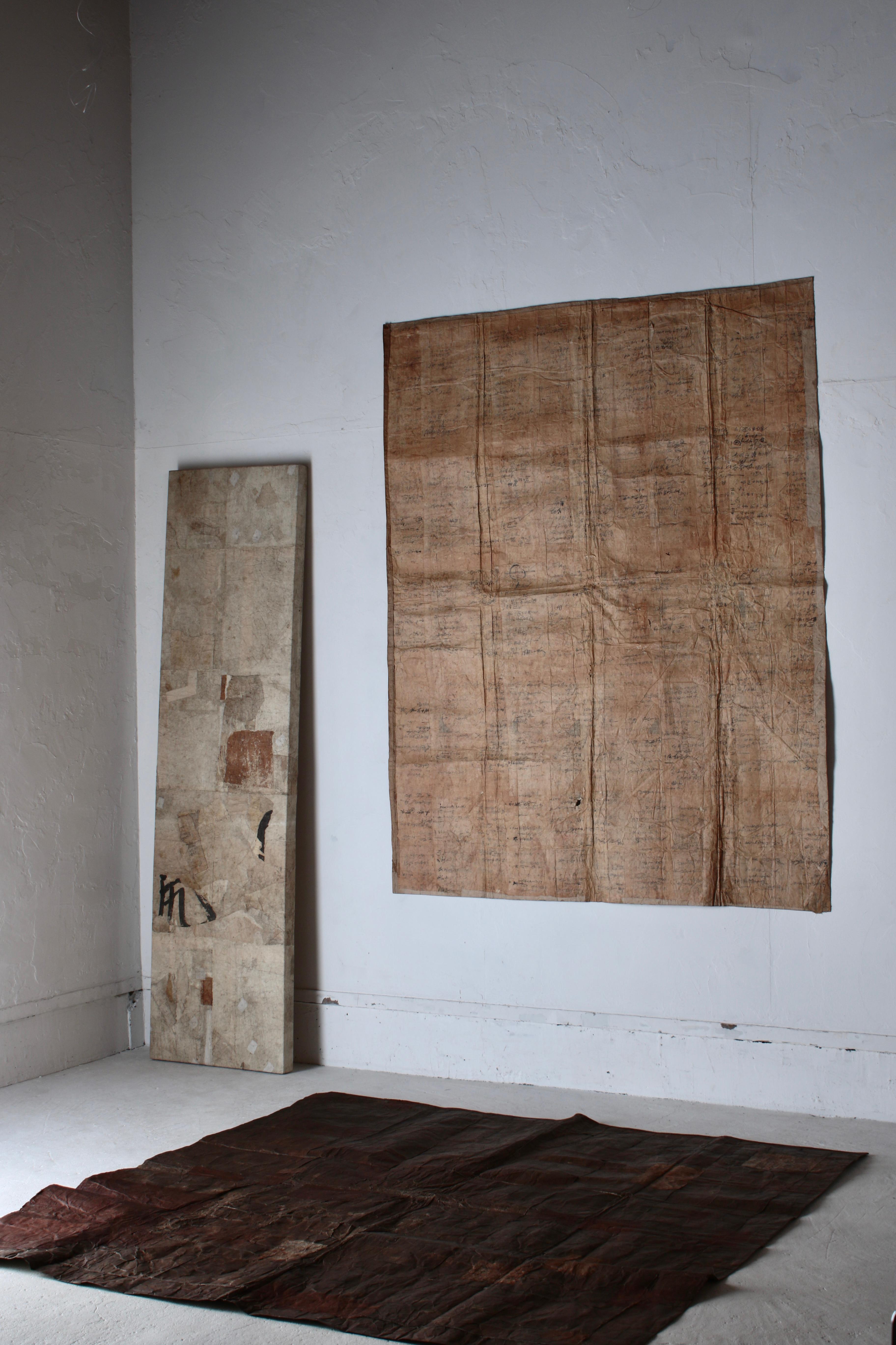 Japanese Antique Large Paper Boro / Wall Decoration /Wabi-sabi Mingei 13