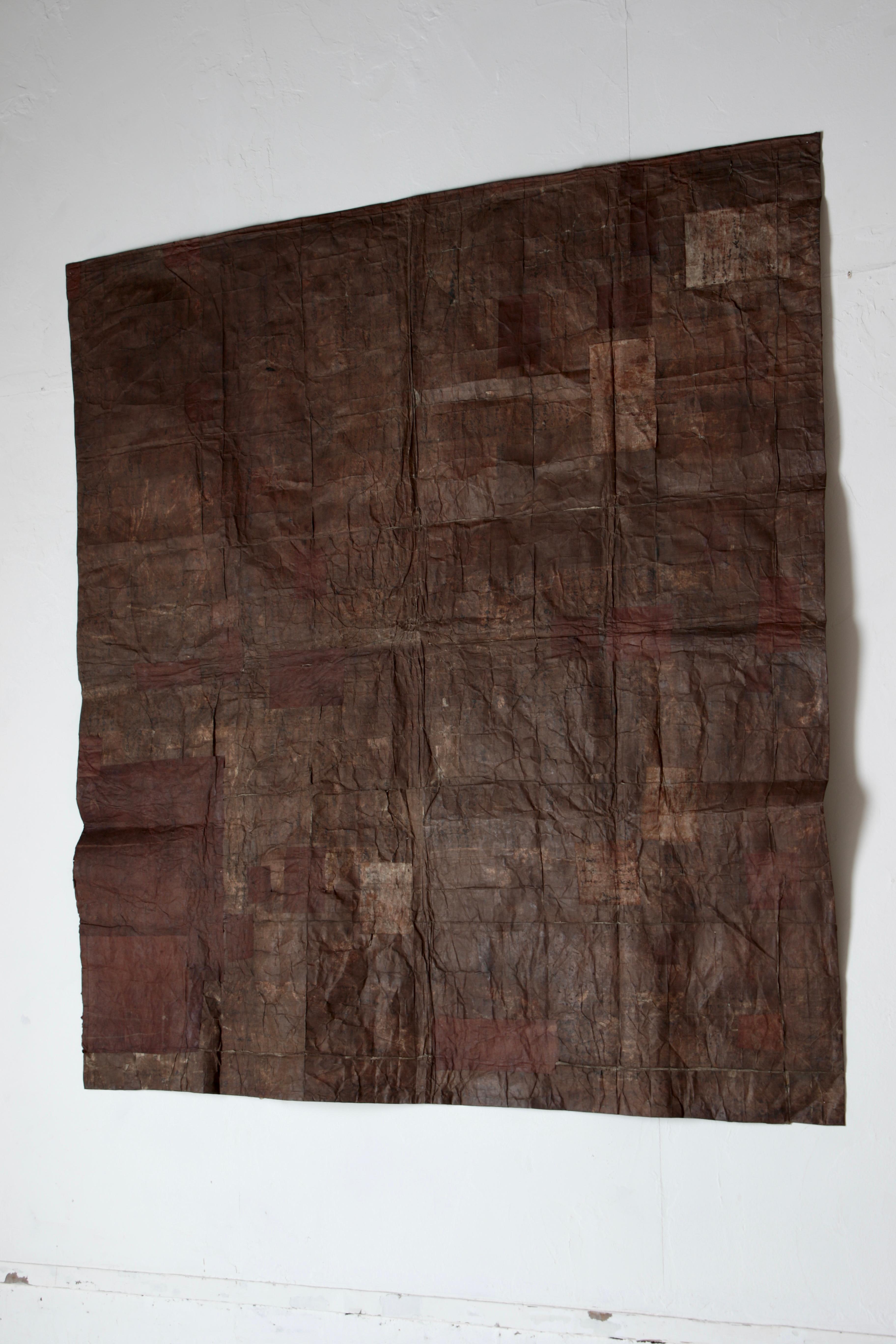 Gran Boro de Papel Japonés Antiguo / Decoración de Pared /Wabi-sabi Mingei Meiji
