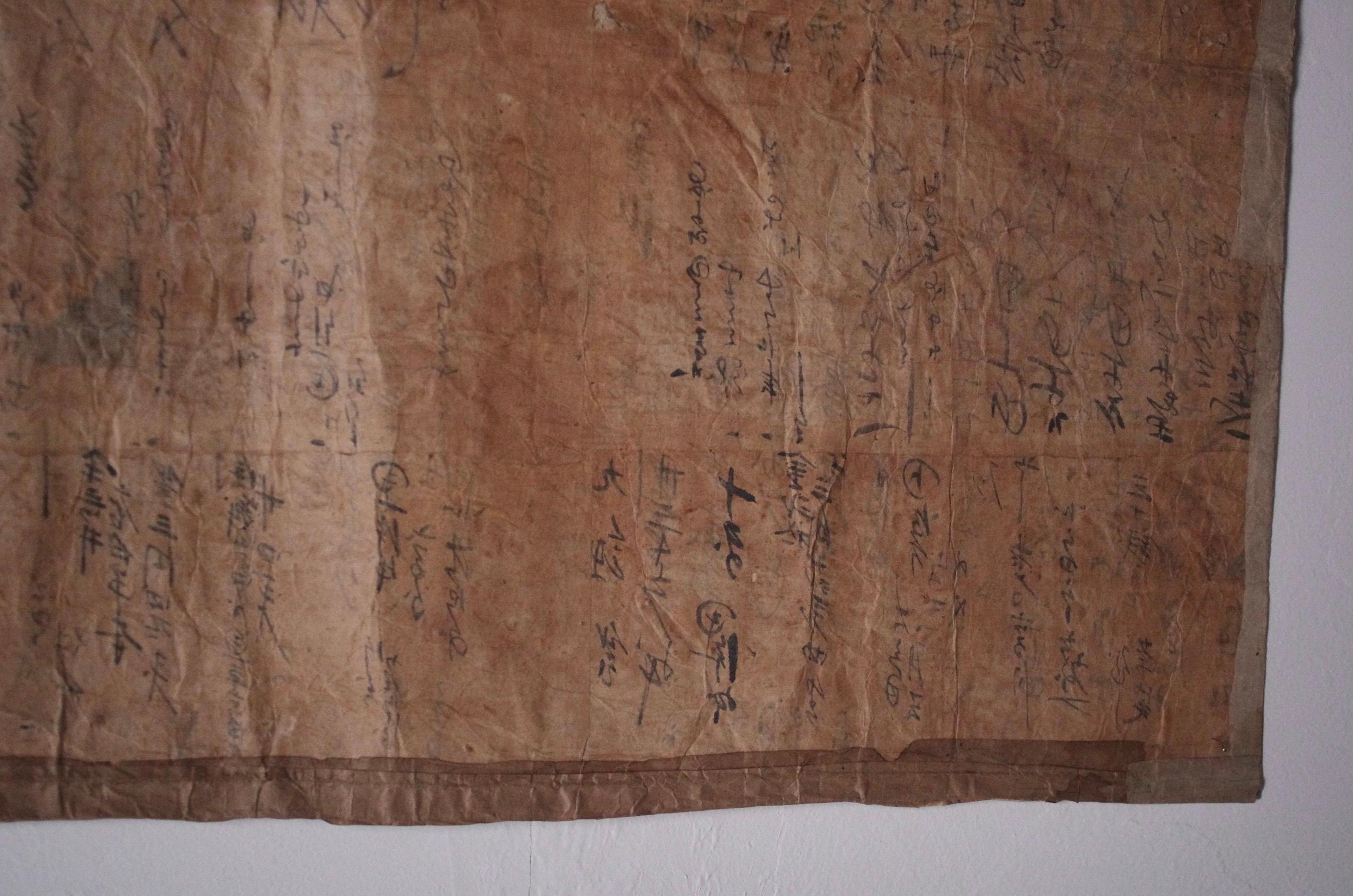 Japanese Antique Large Paper Boro / Wall Decoration /Wabi-sabi Mingei 2