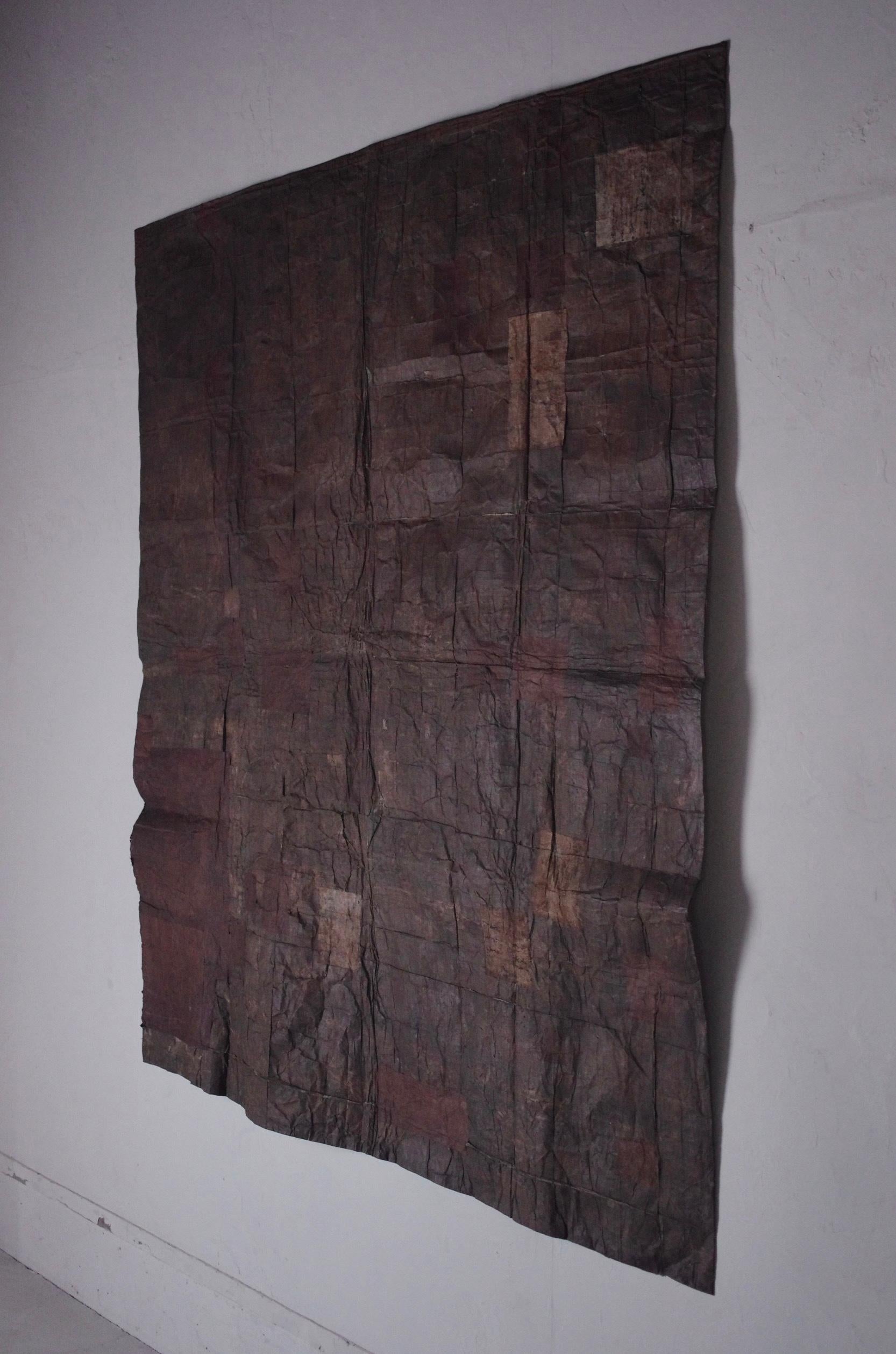 Gran Boro de Papel Japonés Antiguo / Decoración de Pared /Wabi-sabi Mingei 2