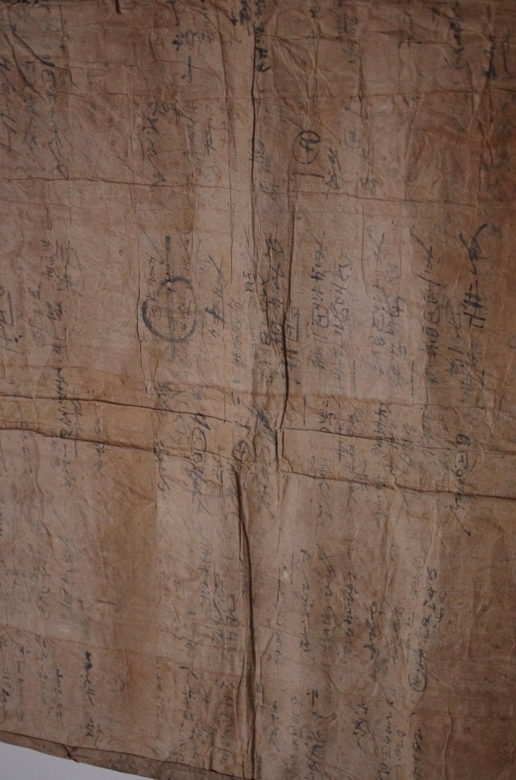 Japanese Antique Large Paper Boro / Wall Decoration /Wabi-sabi Mingei 3