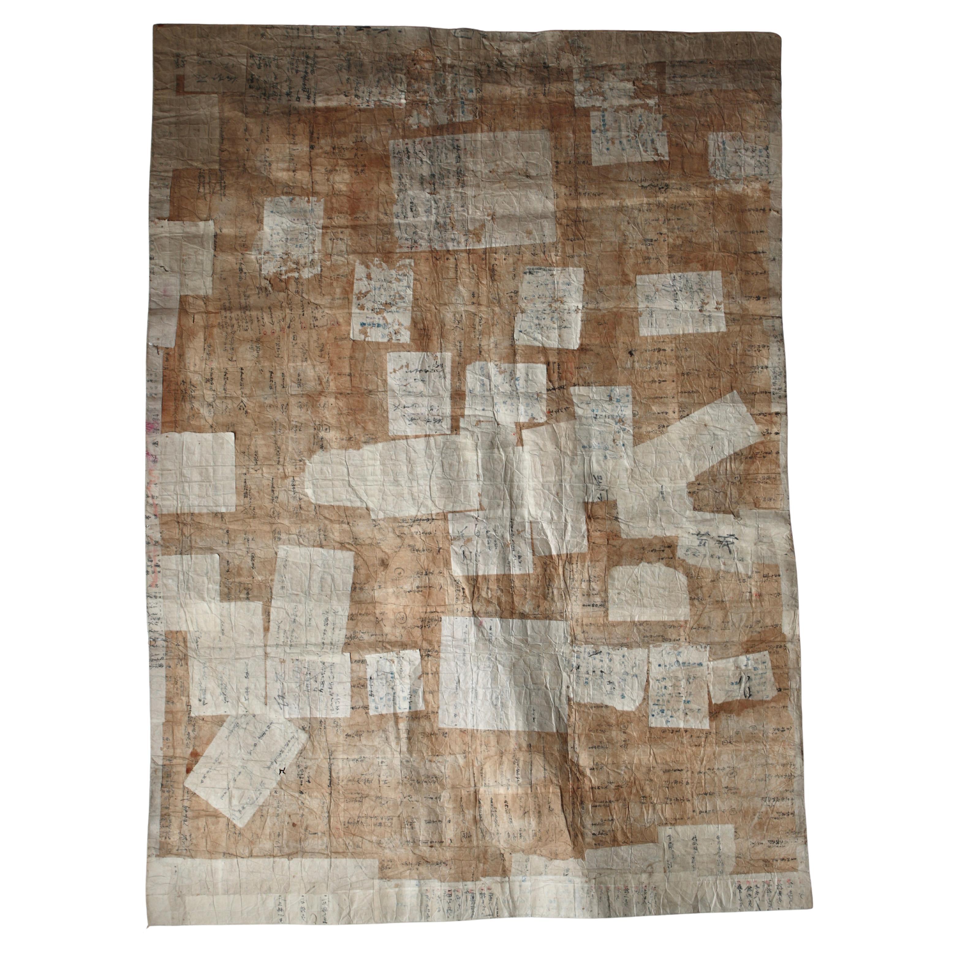 Japanese Antique Large Paper Boro / Wall Decoration /Wabi-sabi Mingei