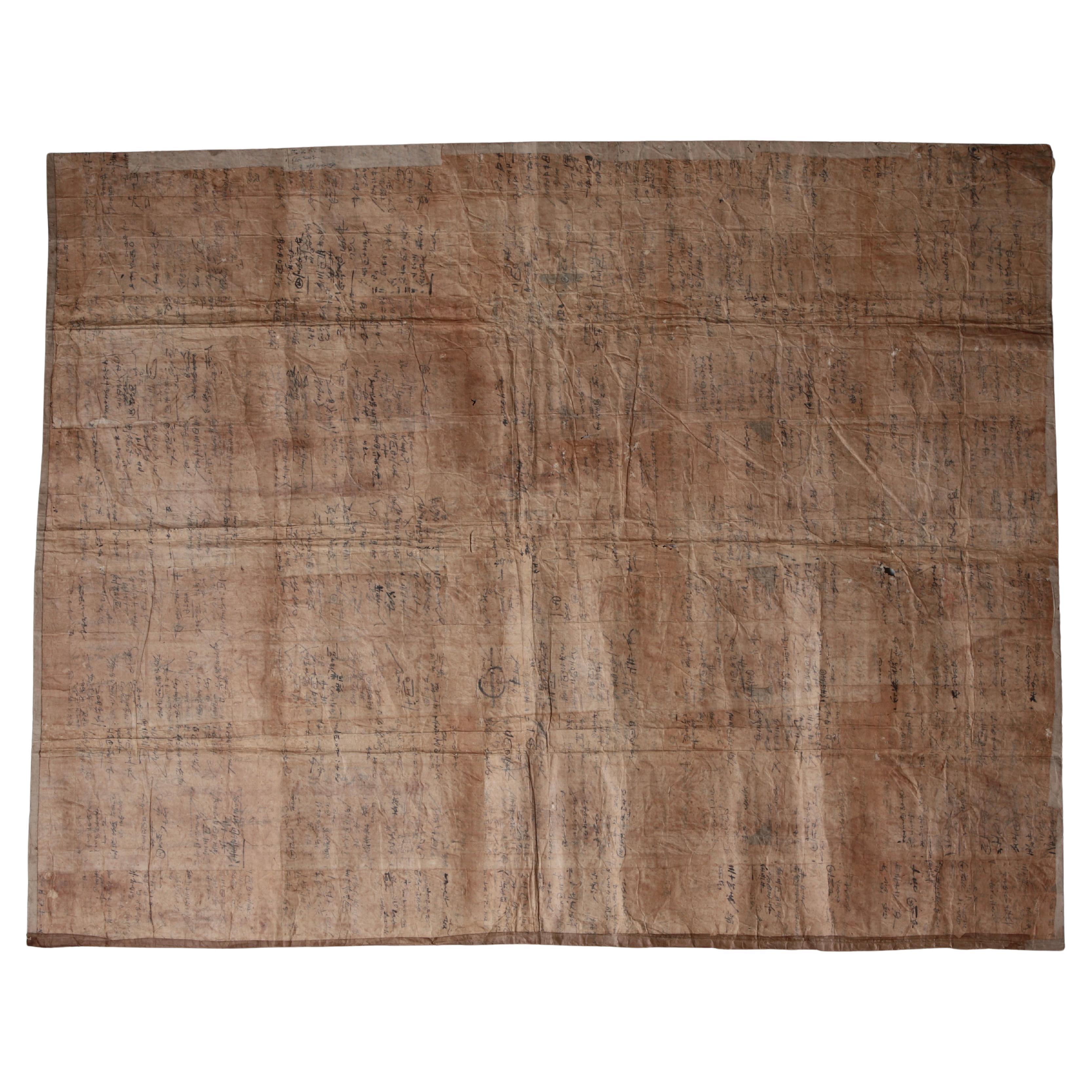 Japanese Antique Large Paper Boro / Wall Decoration /Wabi-sabi Mingei