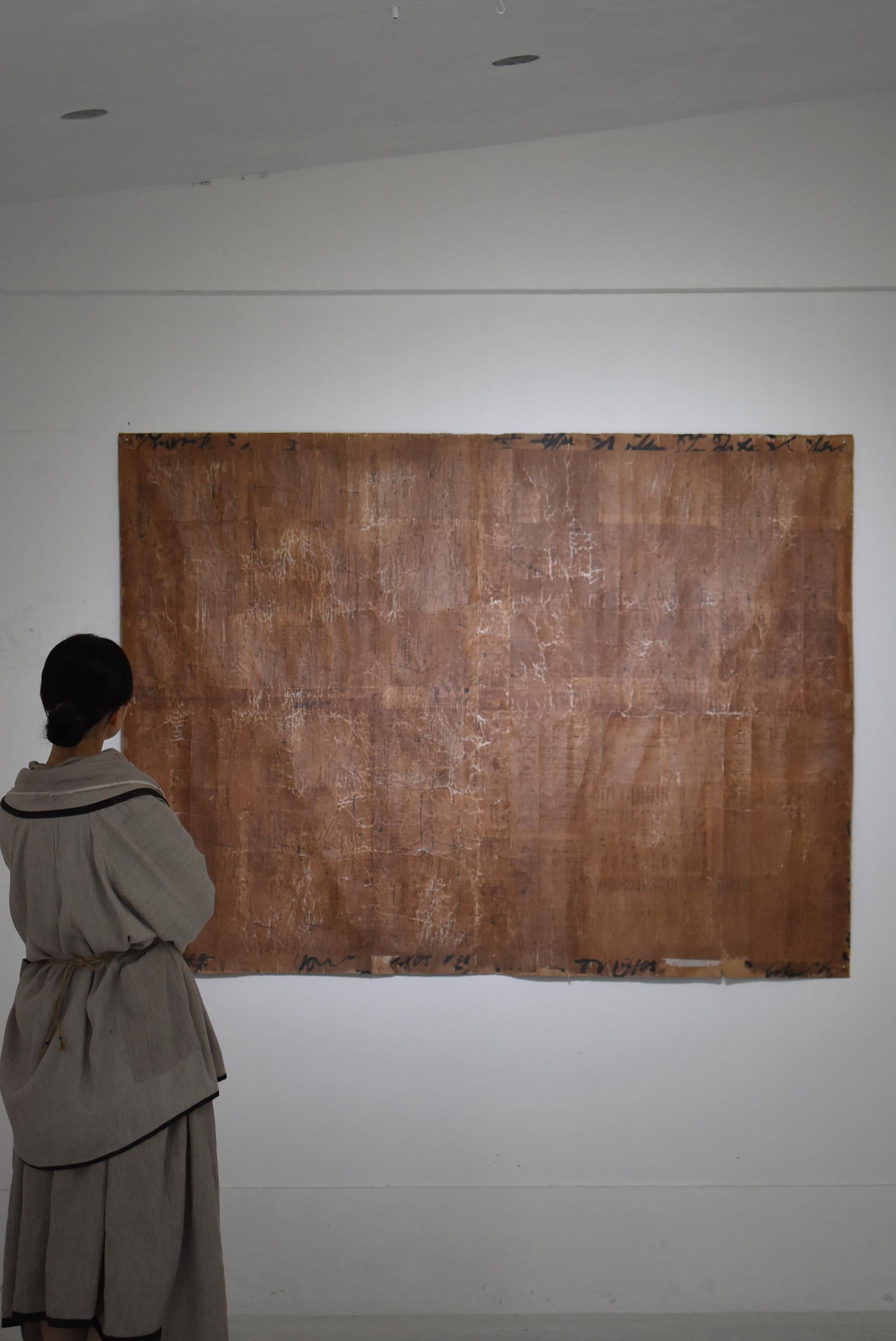 Grand passe-partout japonais ancien « Art abstrait » 1860s-1920s / Wabi Sabi en vente 10