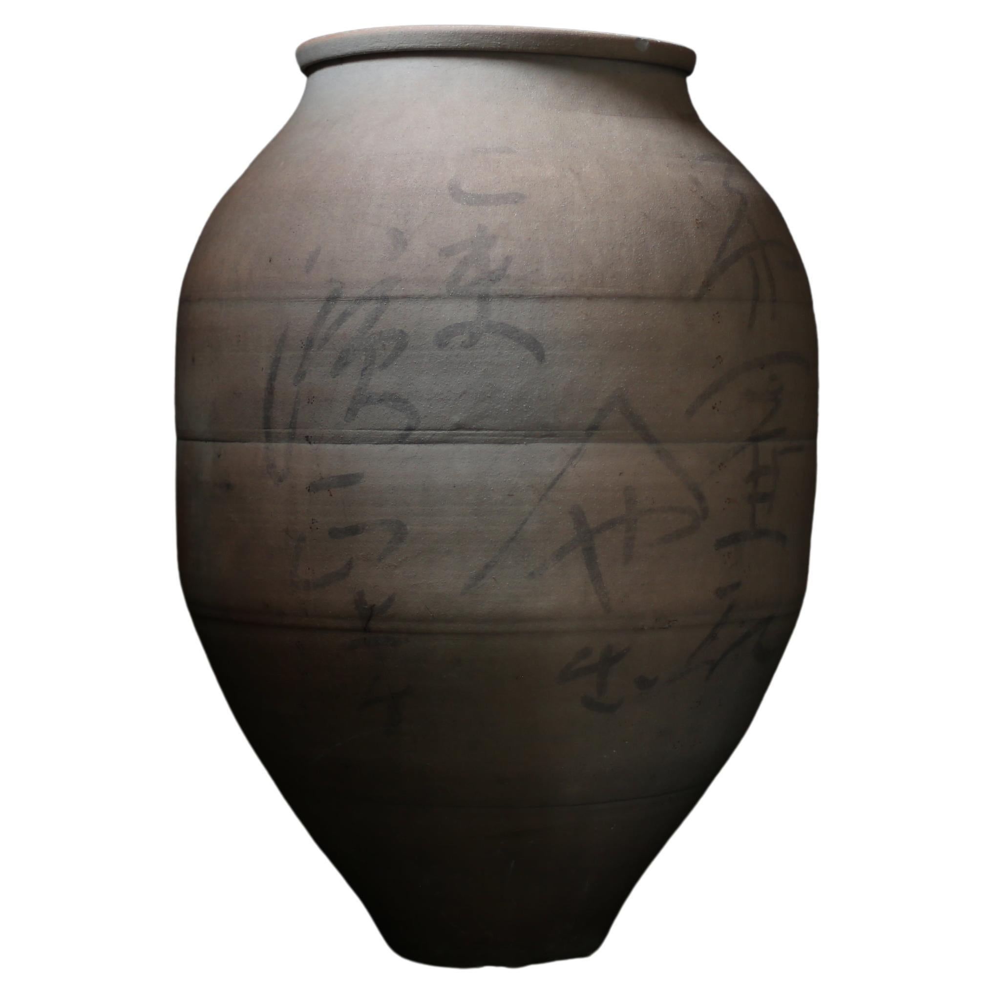 Japanese Old Pottery 1800s1860s/Antique Vessel Flower Vase Wabisabi