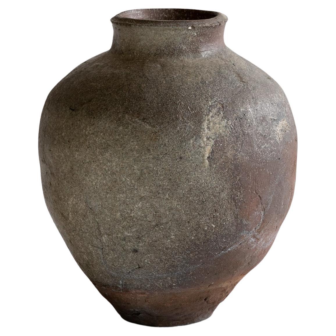 Japanese Antique large Pottery Jar 14th-16th Century/ Wabi-Sabi Vase/Tokoname 