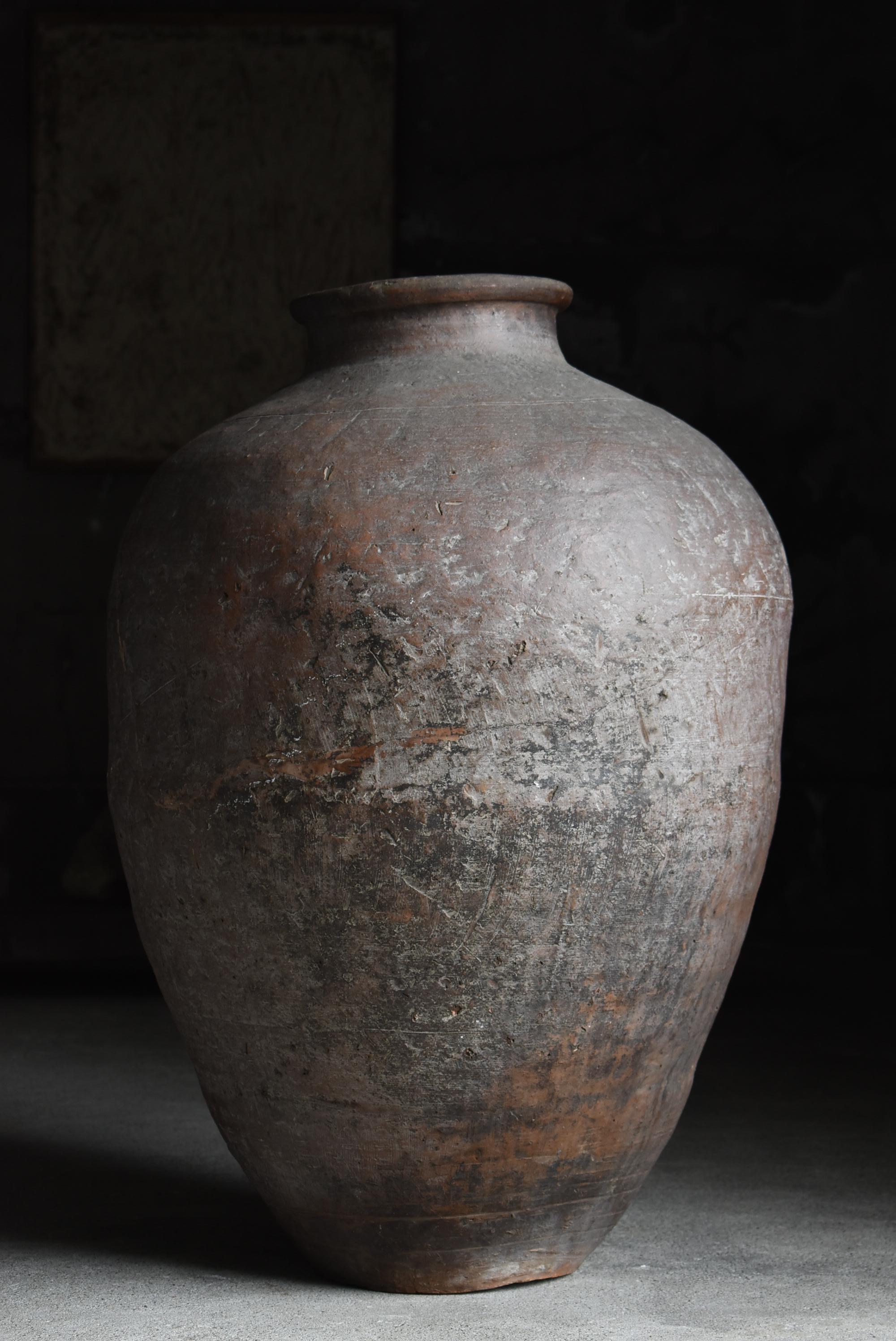 Japanese Antique Large Pottery Vase 1700s-1800s / Vessel Flower Vase Wabi Sabi 10
