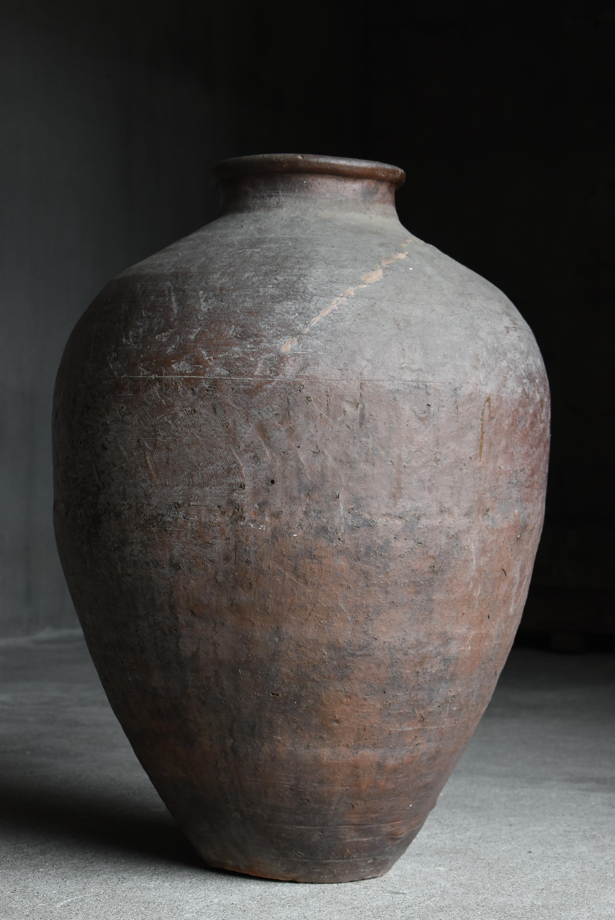 Japanese Antique Large Pottery Vase 1700s-1800s / Vessel Flower Vase Wabi Sabi 3