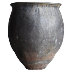 Japanese Antique Large Pottery Vase 1700s-1800s / Wabi Sabi Vessel Flower Vase