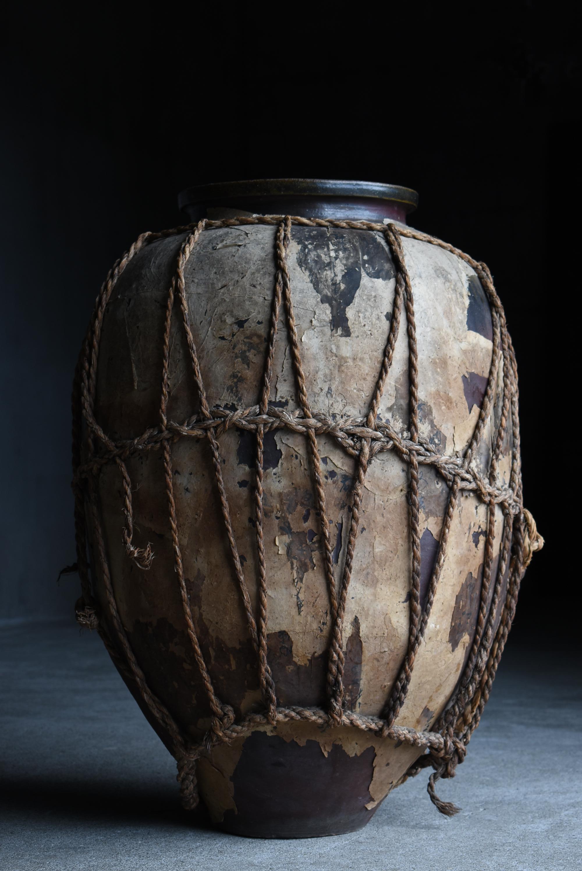 Japanese Antique Large Pottery Vase 1860s-1900s / Flower Vase Vessel Wabi Sabi 5