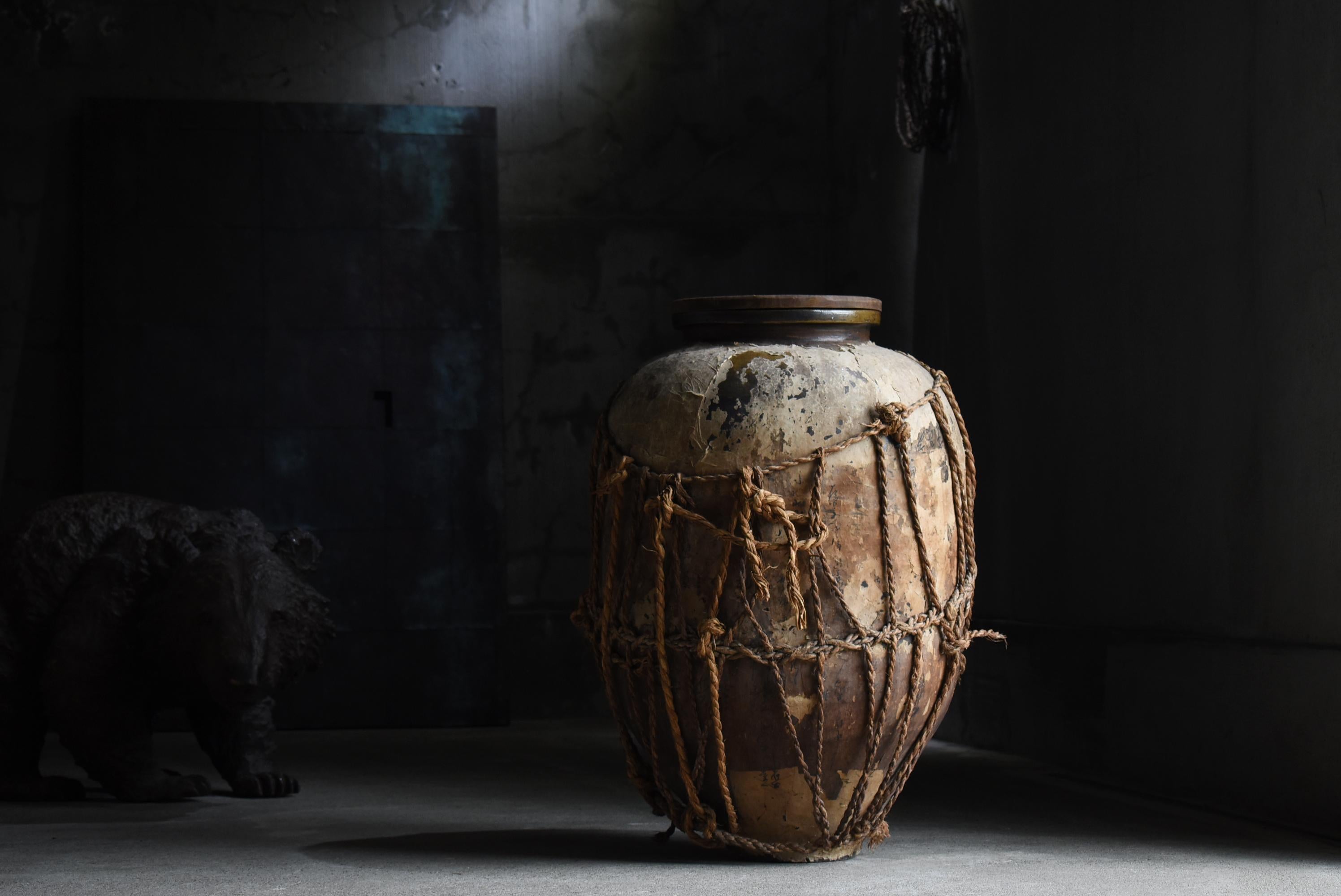Japanese Antique Large Pottery Vase 1860s-1900s / Flower Vase Vessel Wabi Sabi 13