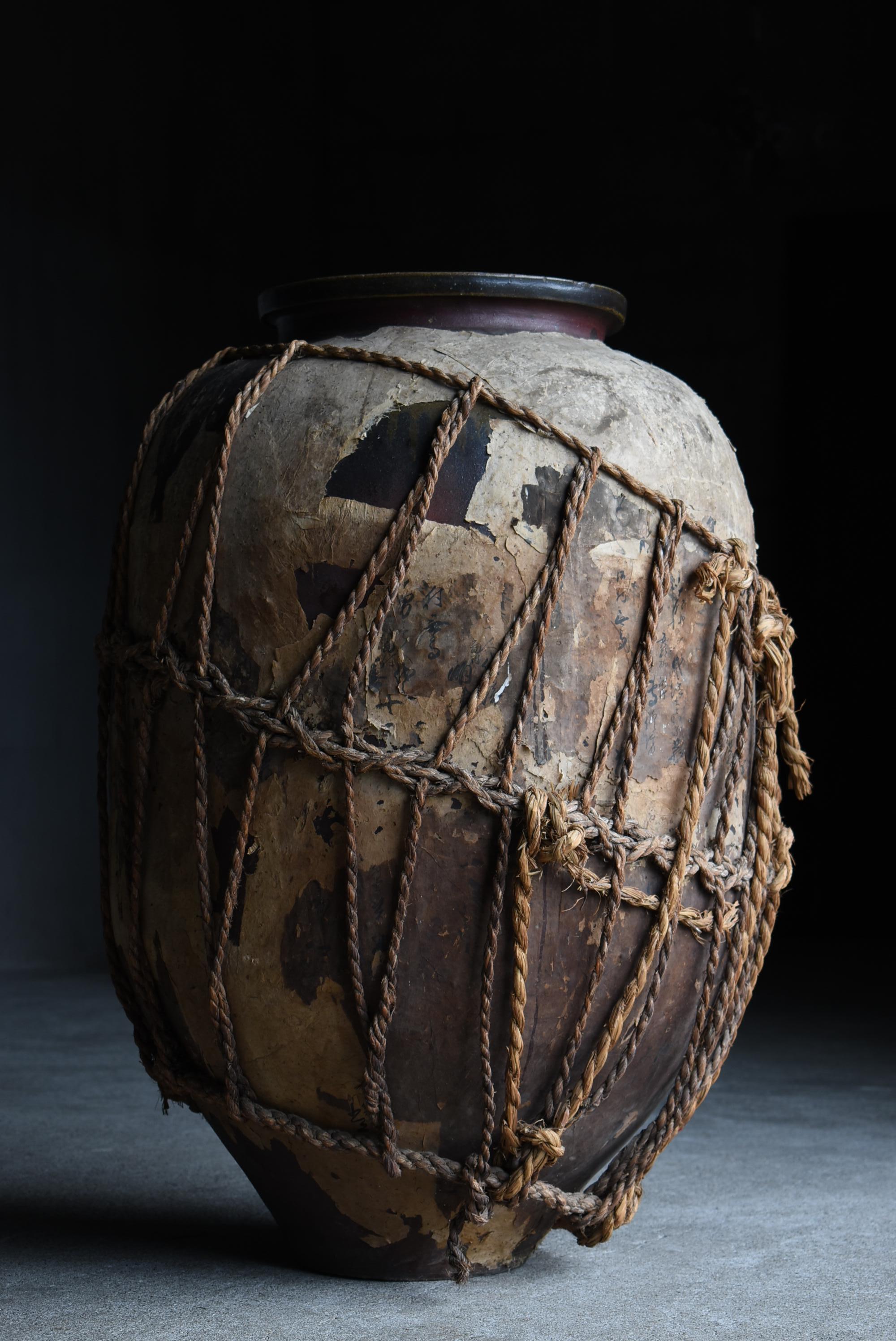 Japanese Antique Large Pottery Vase 1860s-1900s / Flower Vase Vessel Wabi Sabi 3