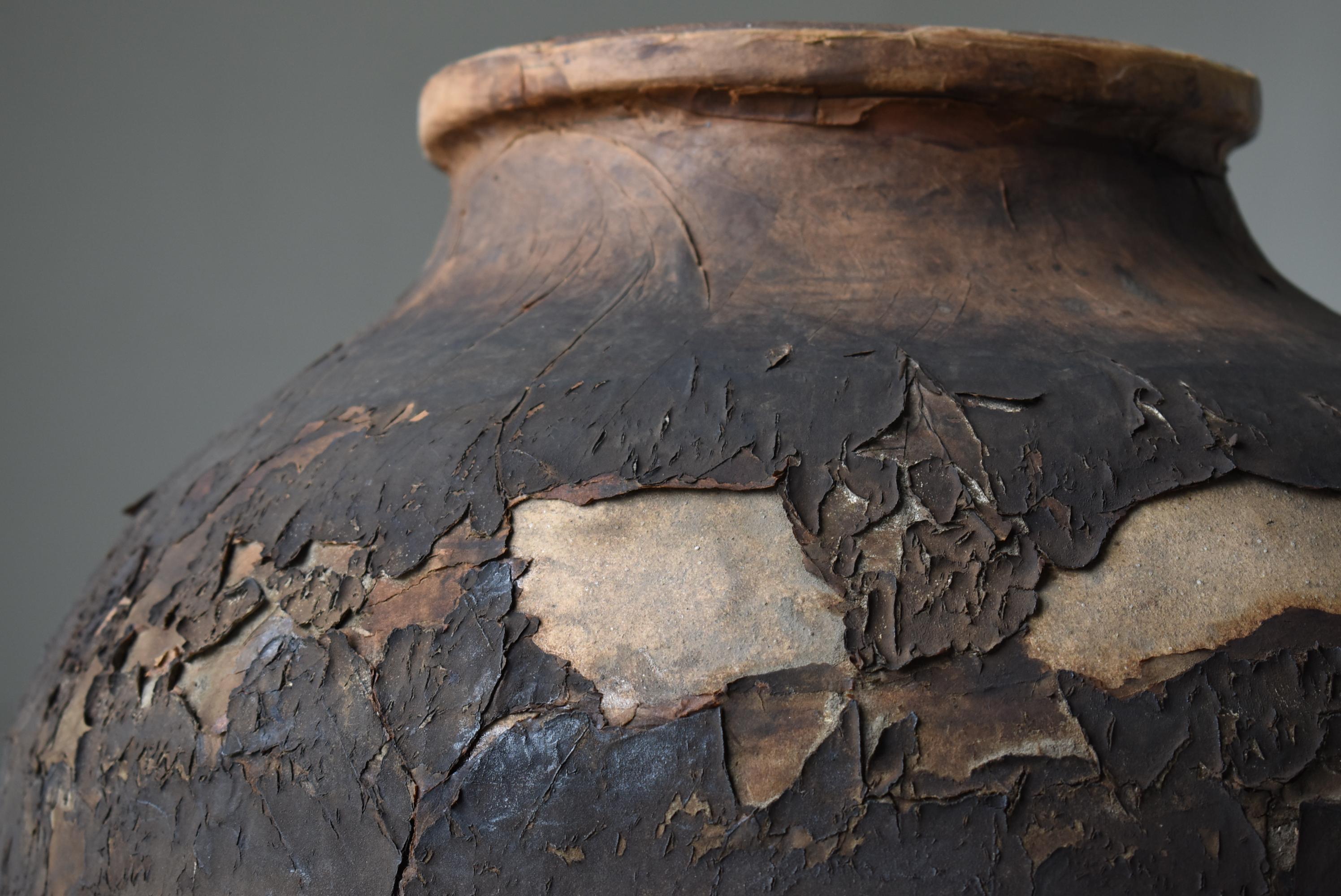 Japanese Antique Large Pottery Vase 1860s-1900s / Flower Vase Wabisabi 3