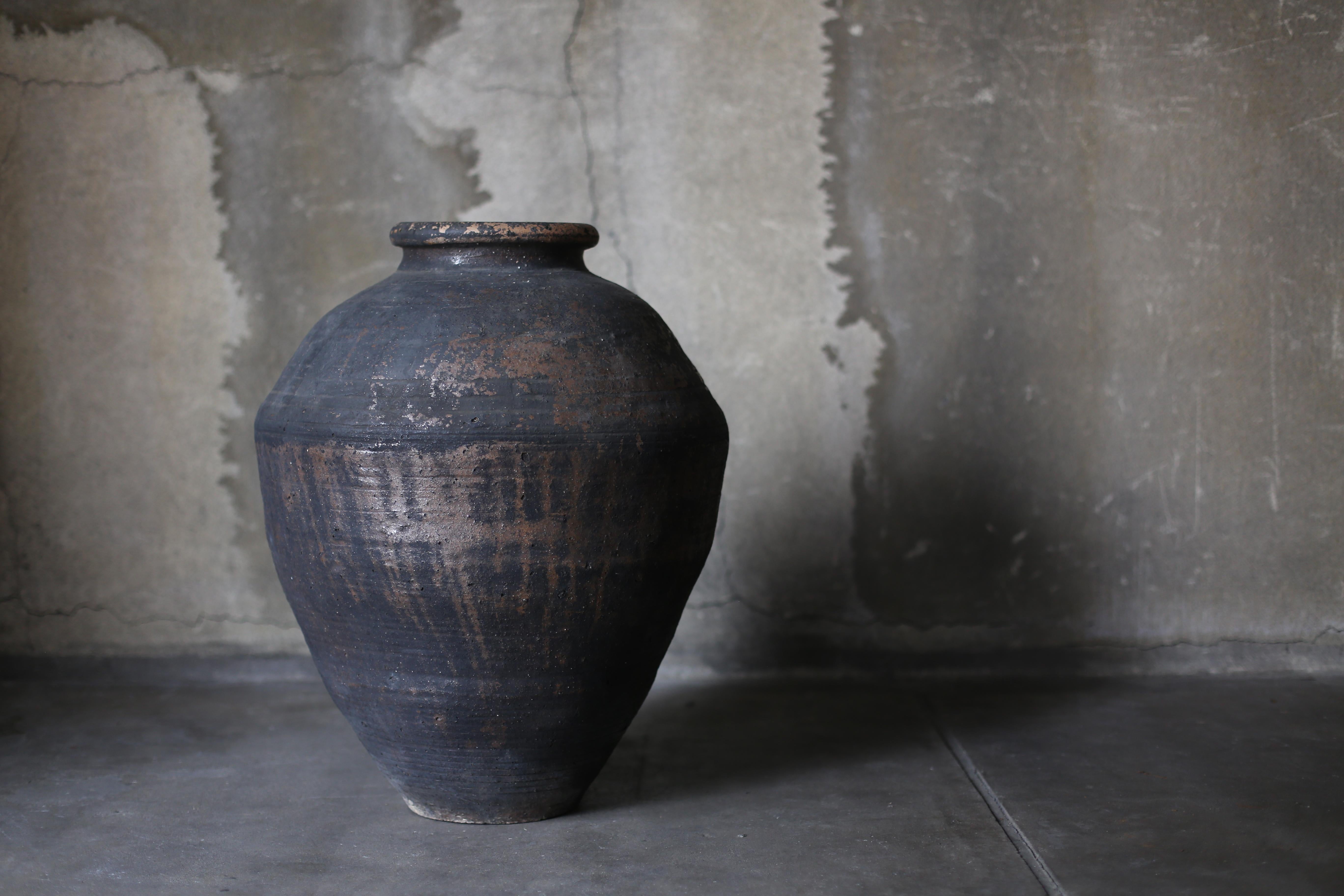 Meiji Japanese Antique Large Pottery Vase 1860s-1900s / Mashiko